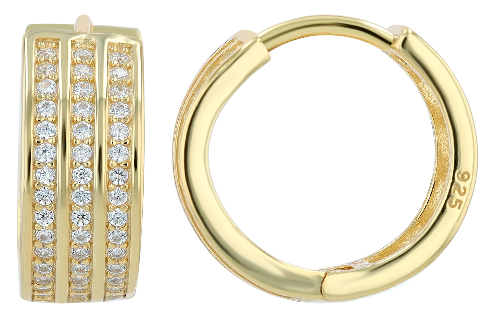 Adelia´s Paar Creolen »Damen Ohrringe – Creole aus 925 Silber mit Zirkonia« Zum Verschenken – ideal zum Jubiläum