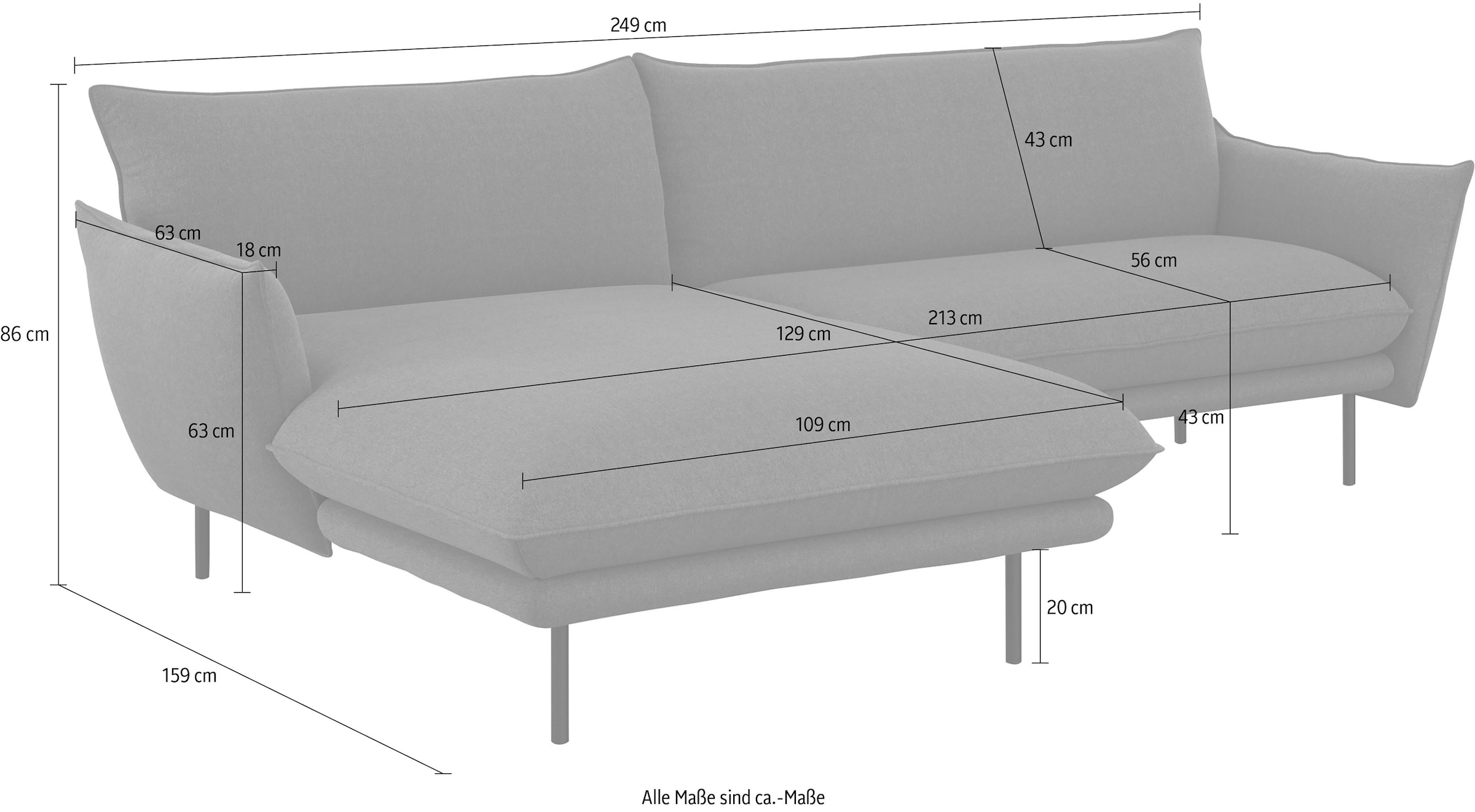 andas Ecksofa »Stine L-Form«, Besonderes Design durch Kissenoptik und Keder, by Morten Georgsen