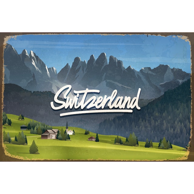 Stahlschilder Schweiz, Schweiz, BAUR | queence Metallbild »Garfield«, bestellen