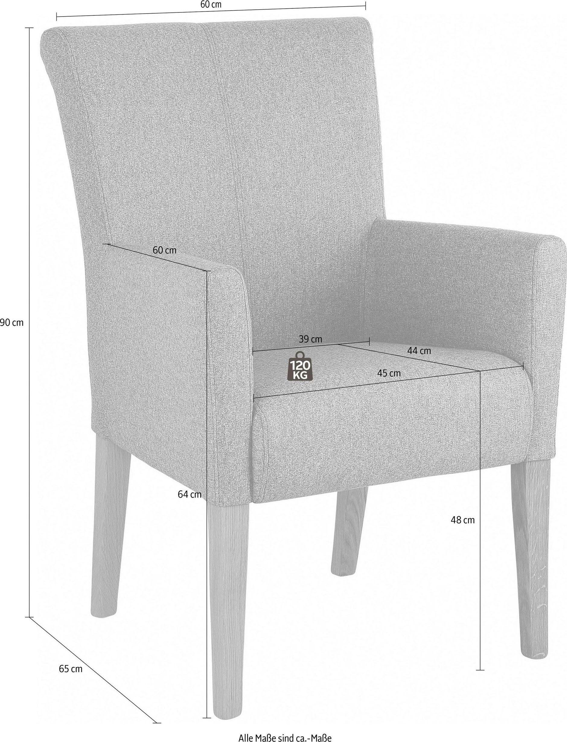 Home affaire Armlehnstuhl »King BESTSELLER!«, Struktur weich, Esszimmerstuhl mit bequemer Polsterung, Esszimmersessel mit Armlehnen