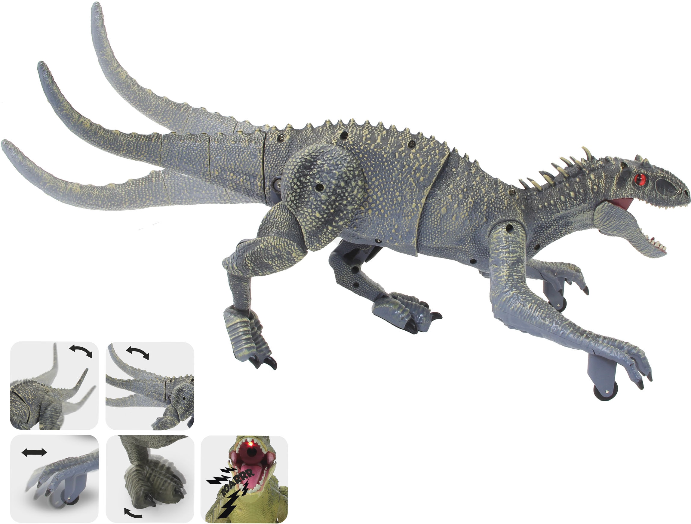 Jamara RC-Tier »Dinosaurier Exoraptor, Li-Ion 3,7V, 2,4GHz, grau«, mit Licht und Sound