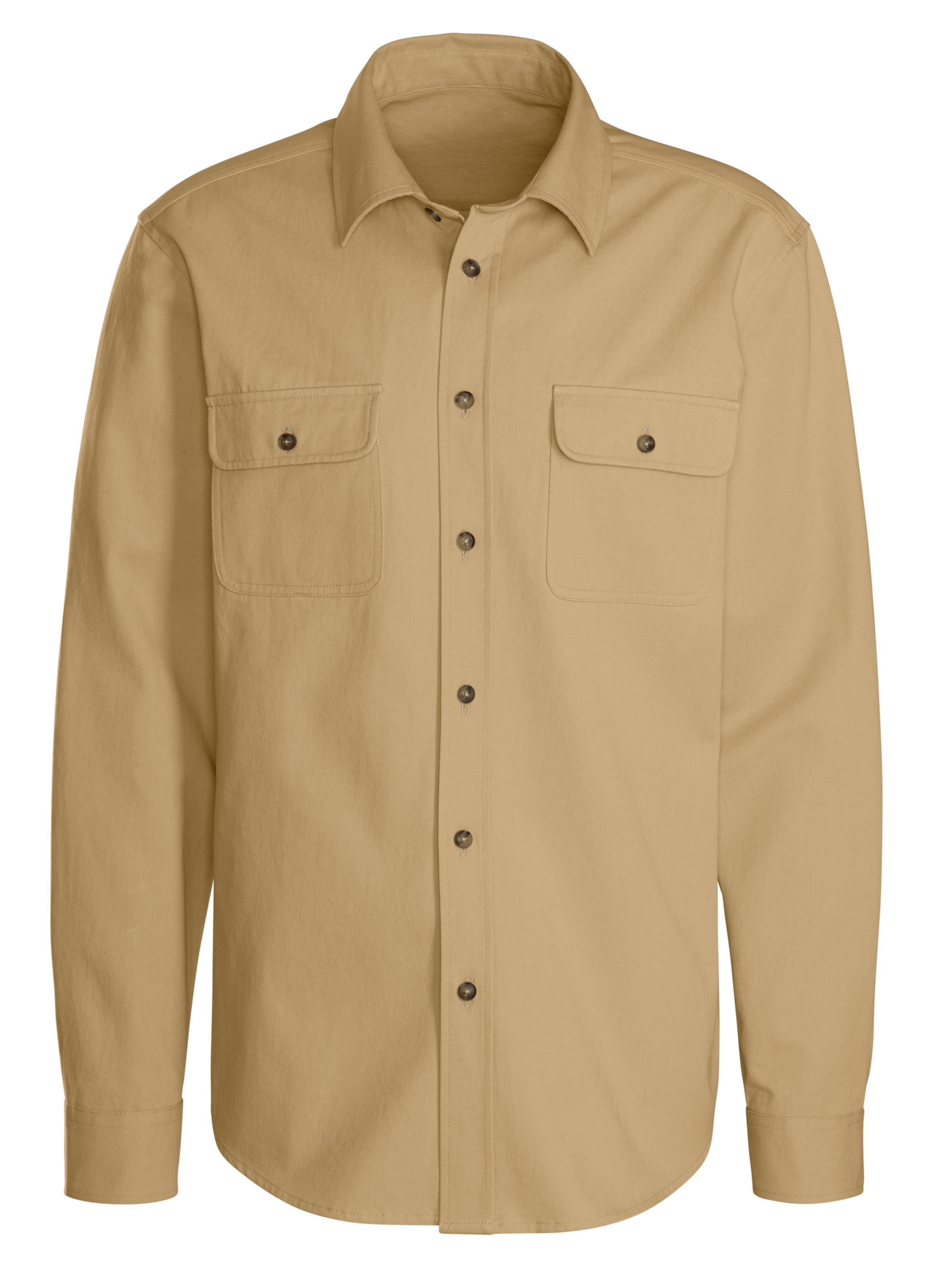 John Devin Langarmhemd, Overshirt aus reiner Baumwolle, mit aufgesetzten Ta günstig online kaufen