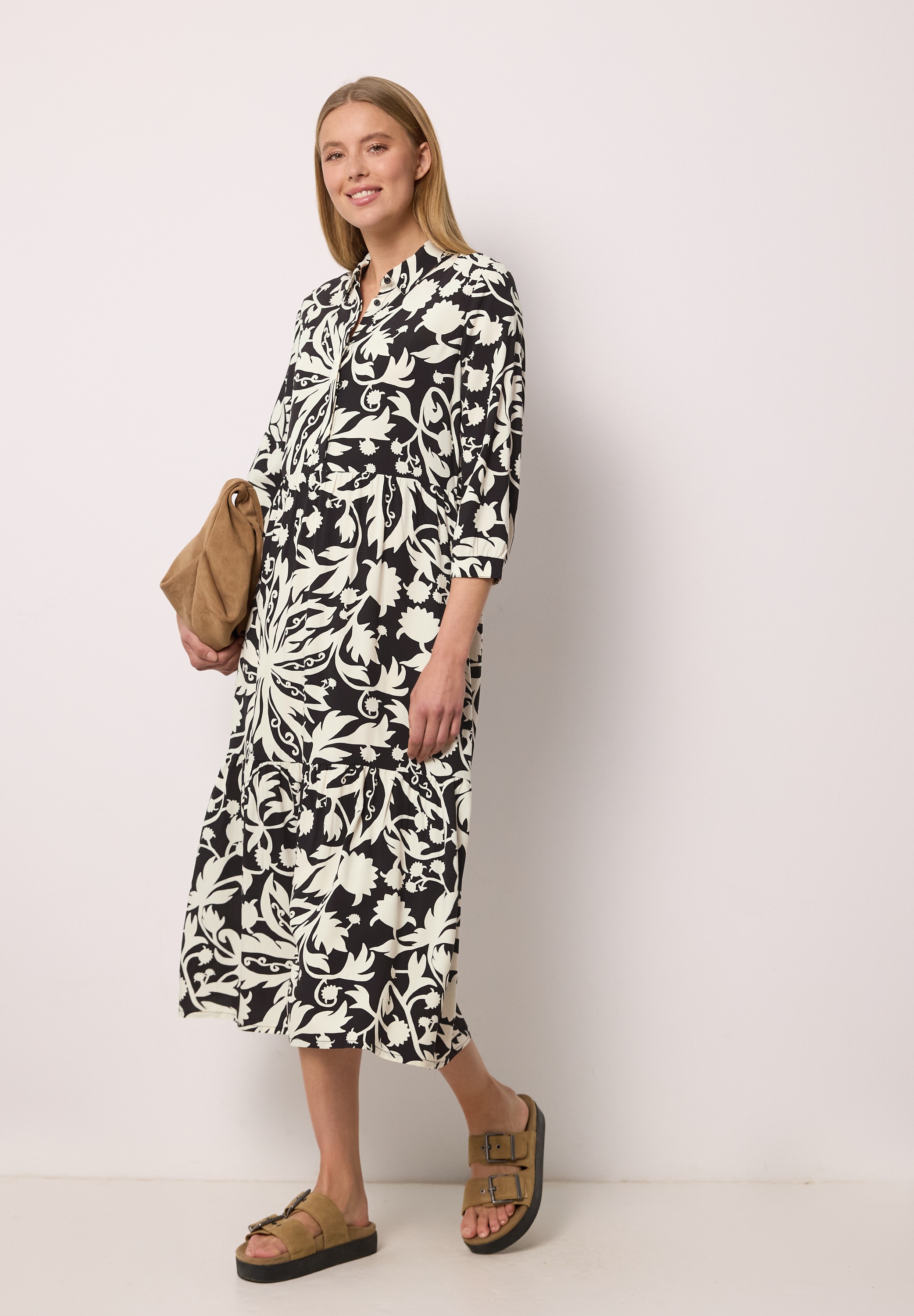 STREET ONE STUDIO Jerseykleid Ohne Taschen mit Volant