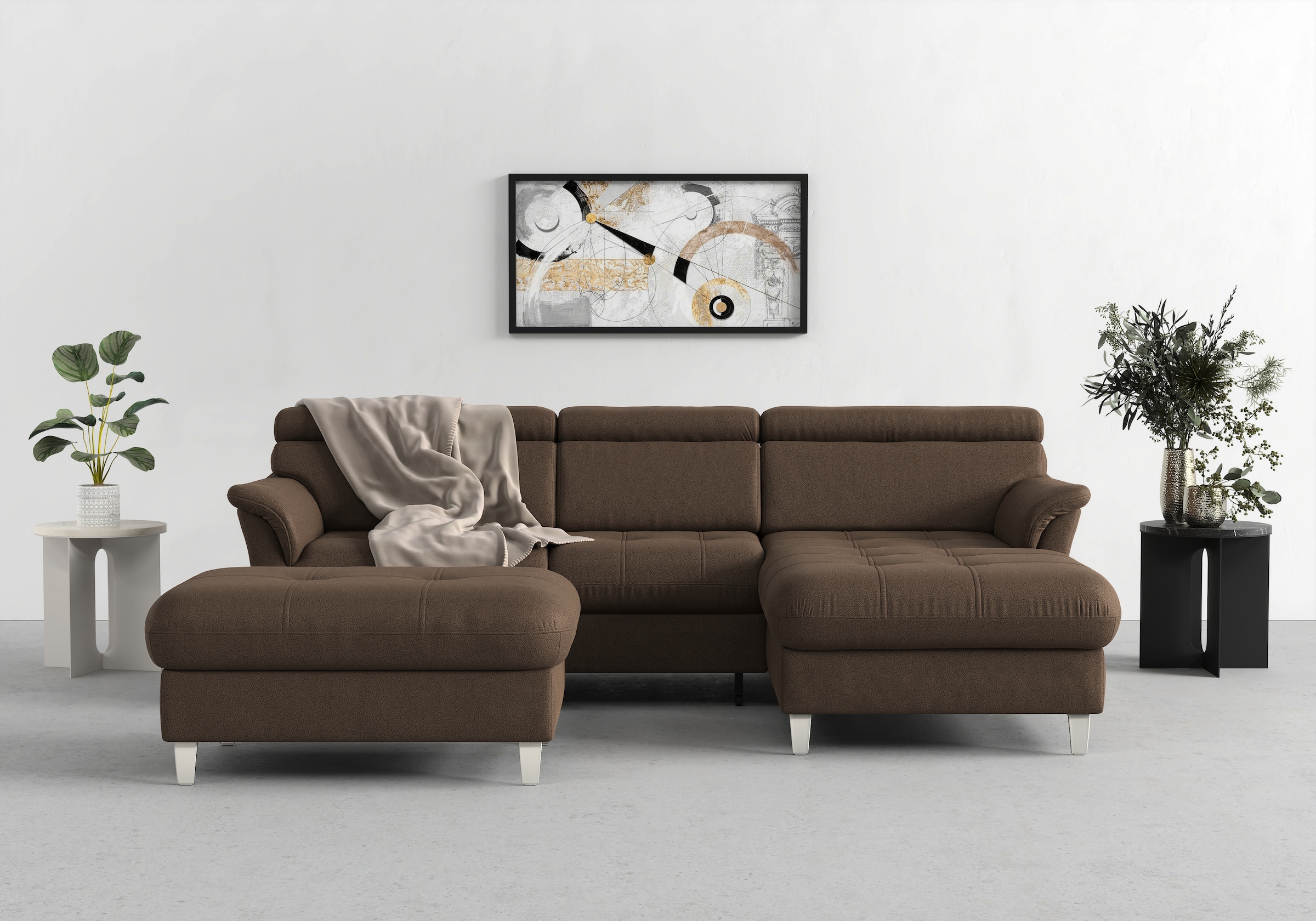 sit&more Ecksofa "Marano L-Form" inklusive Kopfteilverstellung, optional Schlaffunktion & Bettkasten