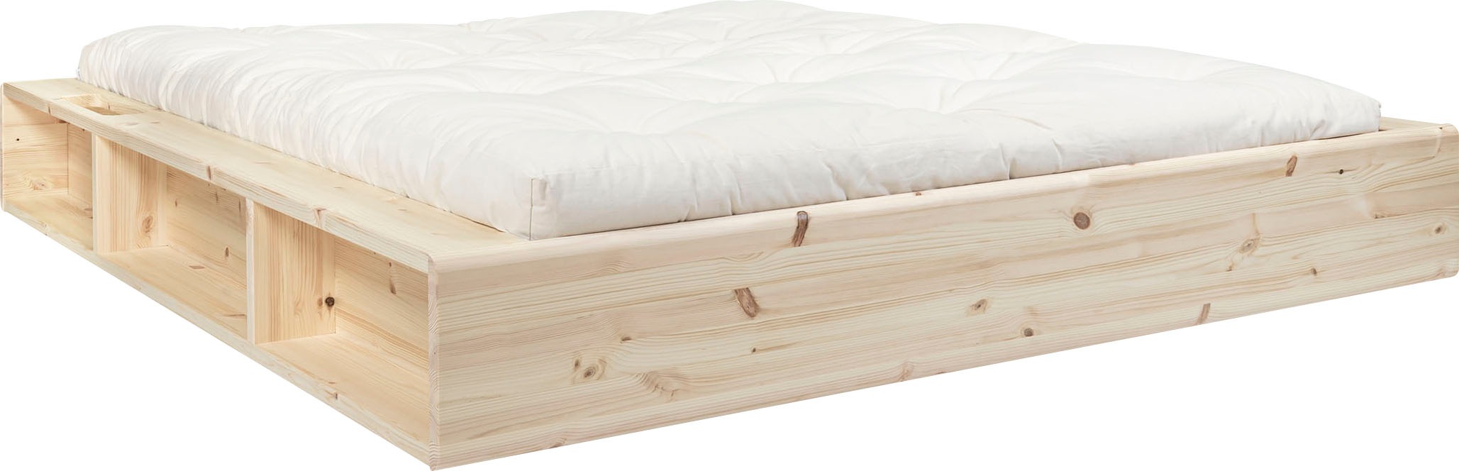 Karup Design Stauraumbett "Ziggy Bed, Stauraumbett, FSC-zertifiziertes Massivholz made in Europe" Erhältlich für Matratzen Breite 90, 120, 140, 160 oder 180 cm, mit 3 Ablagen, inklusive Lattenrost, ohne Matratze, mehrere Farben