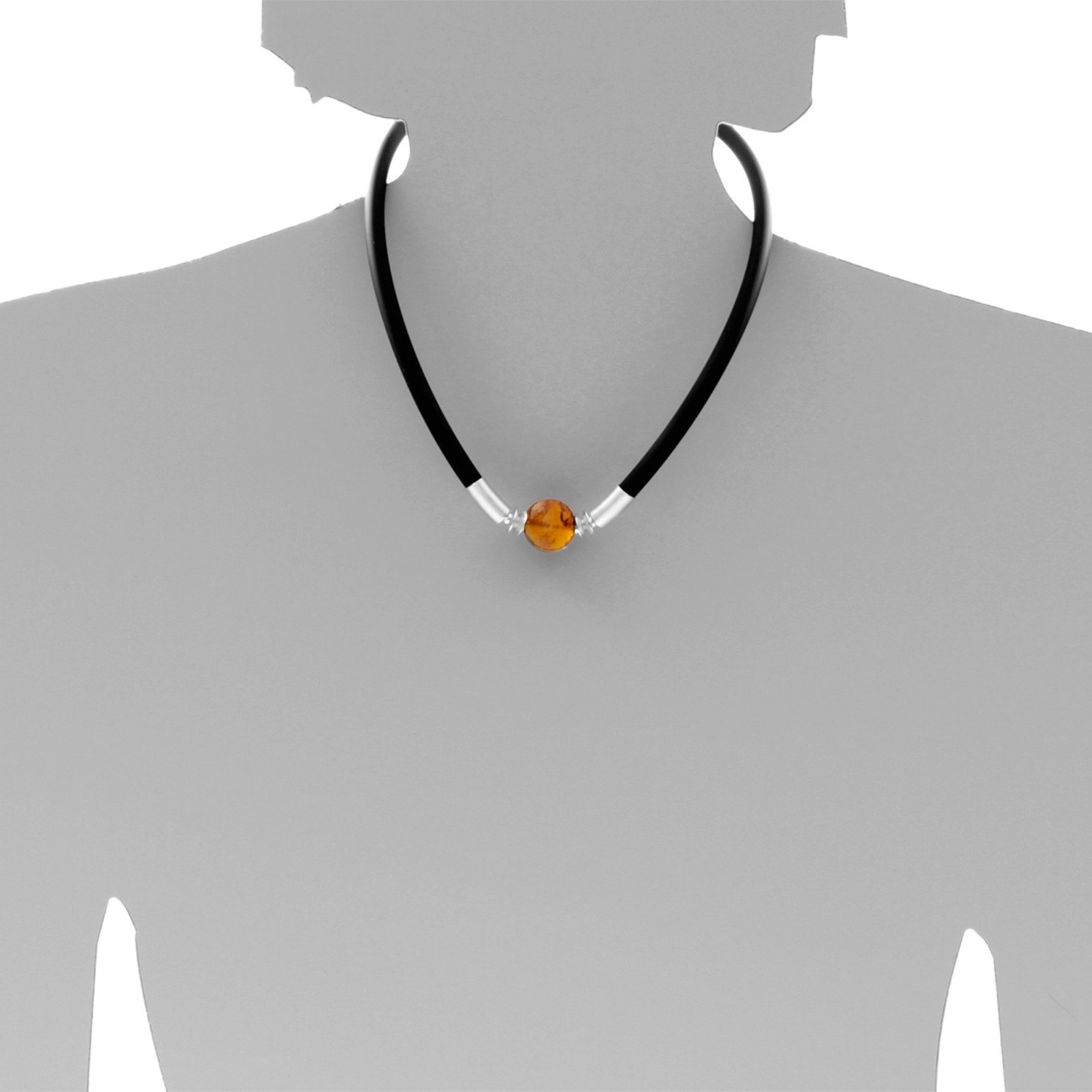 Collier OSTSEE-SCHMUCK "- Halla - Silber 925/000 - Bernstein" Gr. 45, silber (silber 925, silberfarben, weiß), Halsketten, Damen, Silber 925 (Sterlingsilber), Collier 3