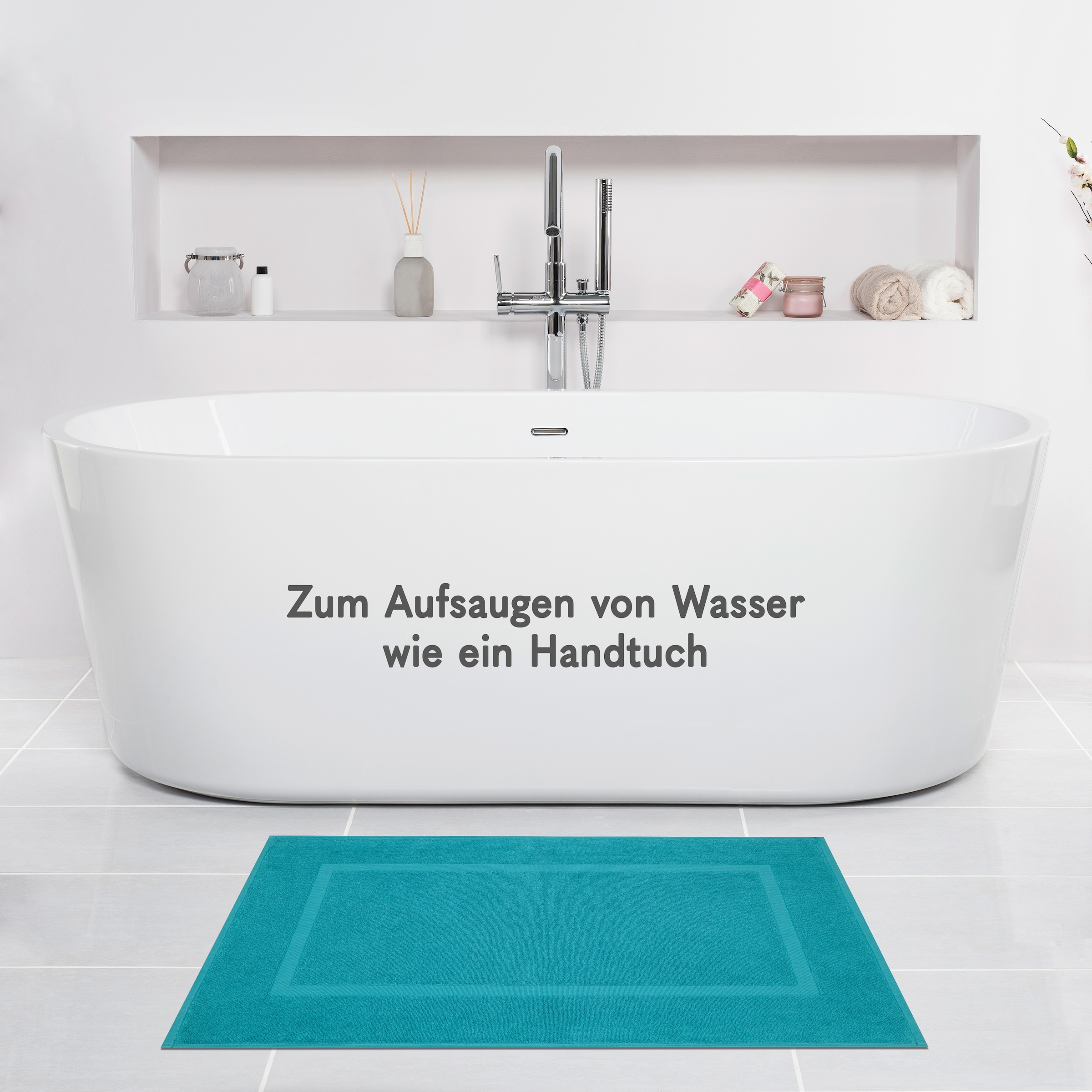 HAMMETEX Badematte »Hotelmatte, Duschvorleger«, rutschhemmend beschichtet, beidseitig nutzbar, 2-teiliges Set, einfarbig, 100% Baumwolle