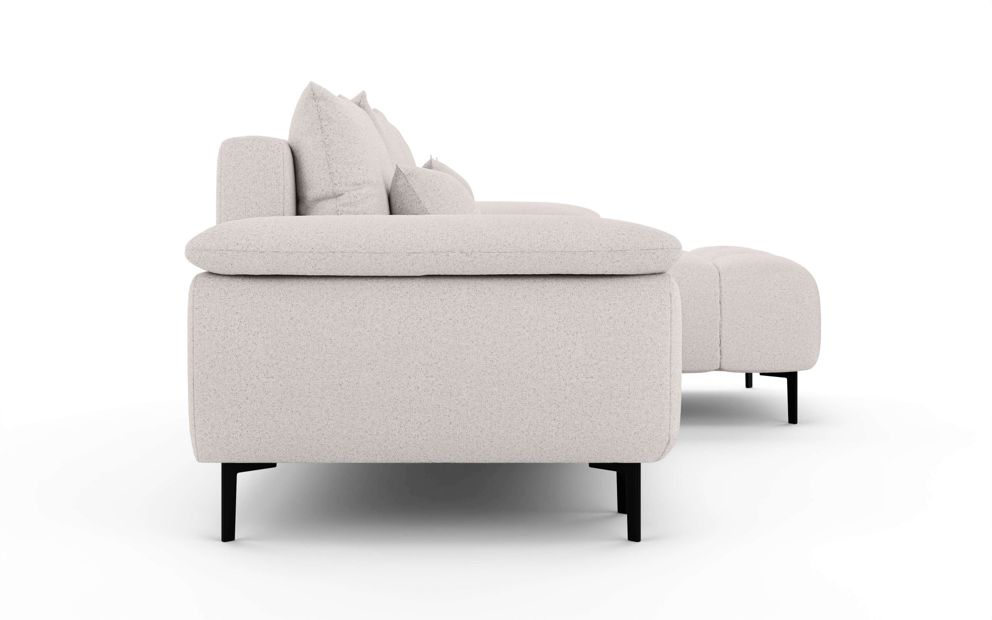 INOSIGN Ecksofa »DROMARA Schlafsofa mit Bettkasten, Maße: B/T/H 277/141/91 cm«, L-Form mit Recamiere rechts/links bestellbar, Wellenunterfederung