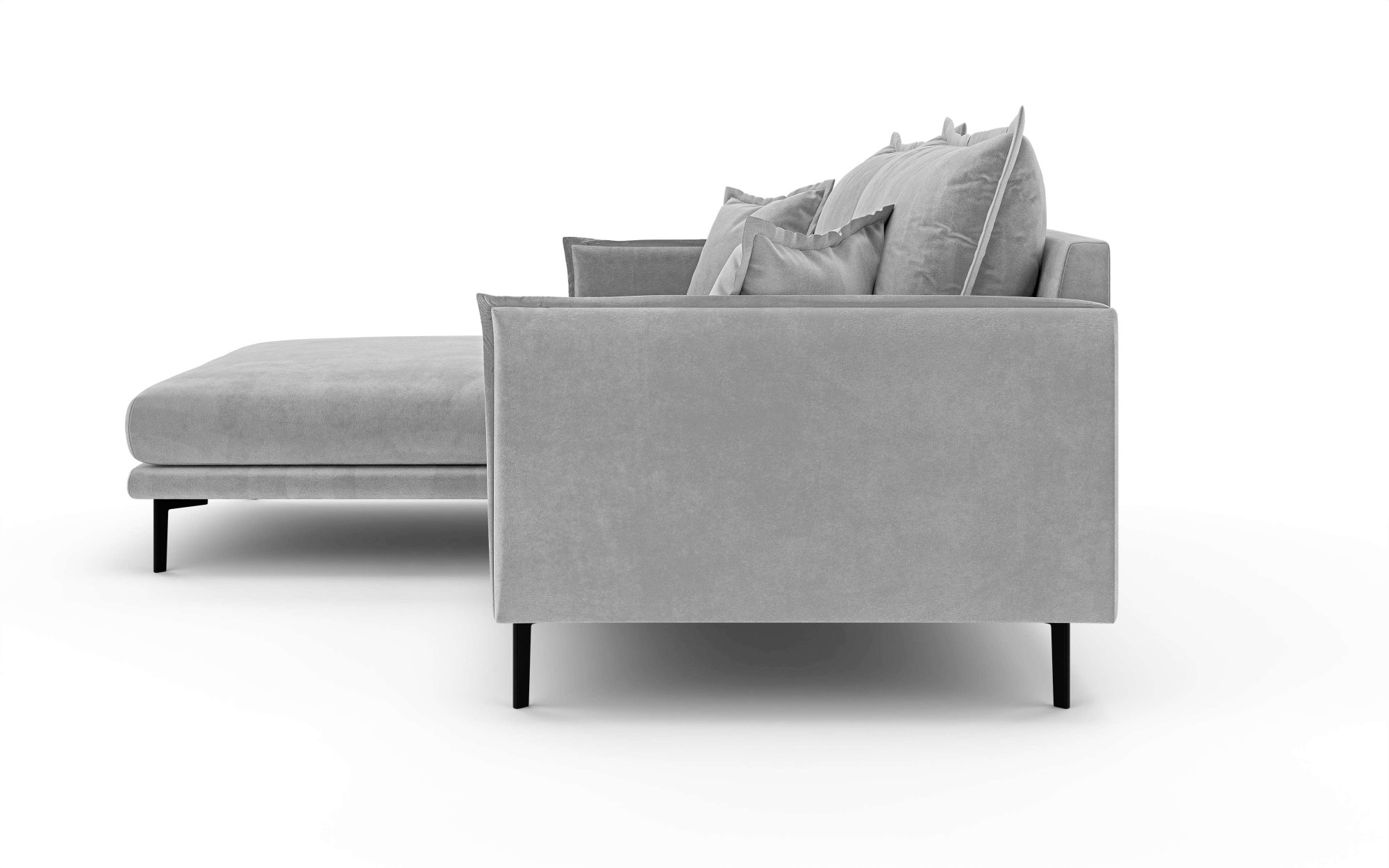 INOSIGN Ecksofa »ALEXANDRIA mit Recamiere rechts oder links bestellbar, moderne Bezüge«, L-Form mit Wellenunterfederung, Maße: B/H/T 246/86/190 cm
