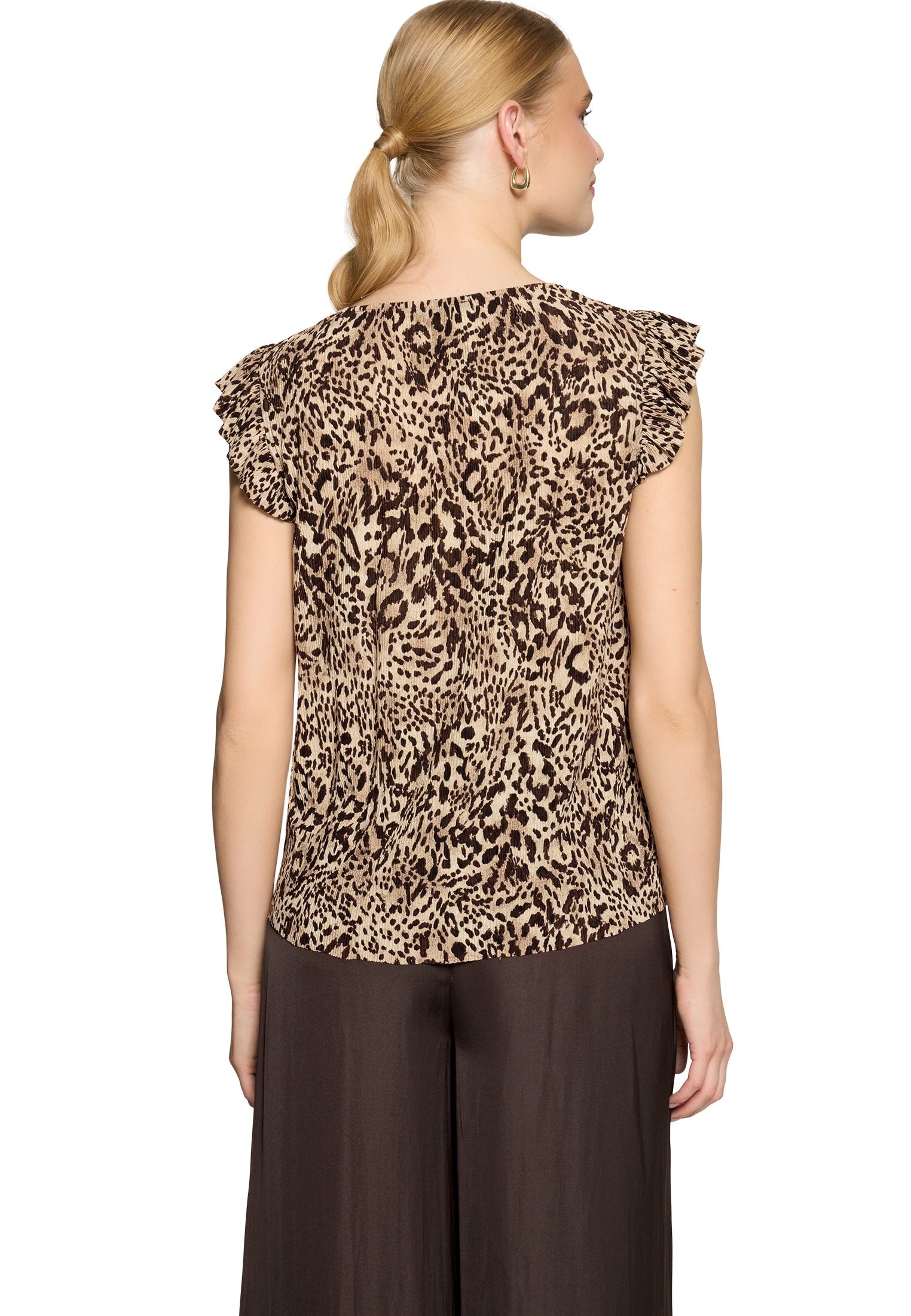 Zero Kurzarmshirt »Damen mit Animalprint« 1 Plissee
