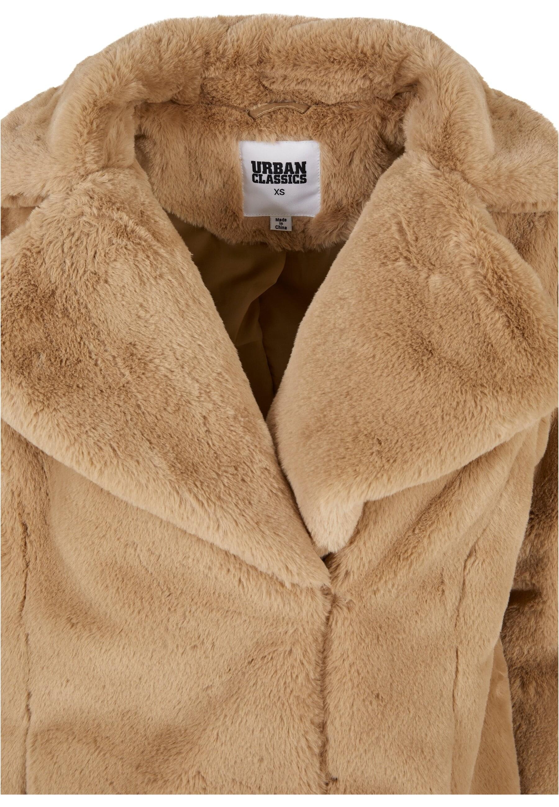 URBAN CLASSICS Winterjacke »Urban Classics Damen Ladies Lapel Teddy Jacket«, (1 St.), ohne Kapuze