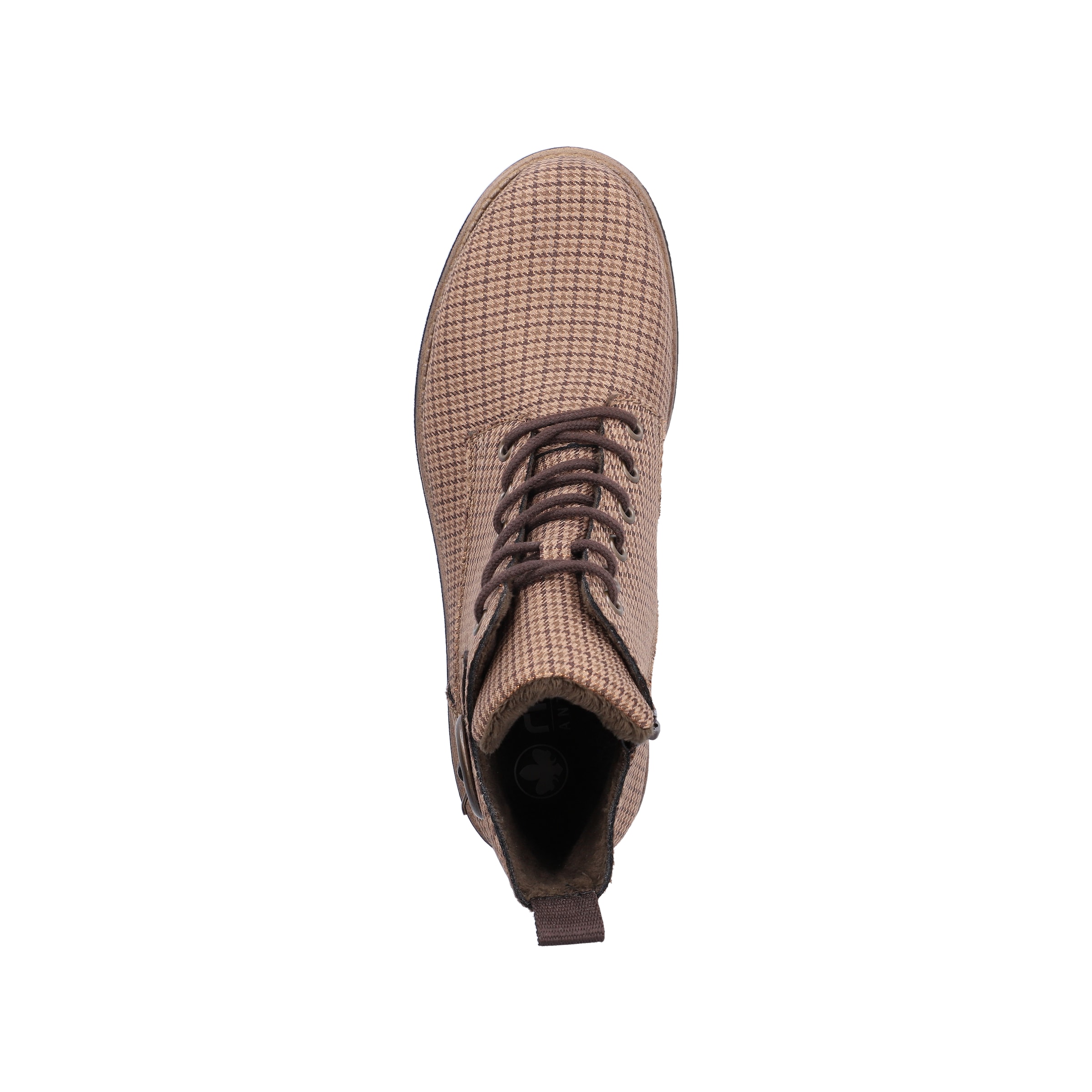 Rieker Schnürboots  Schnürstiefelette in Karo-Optik, mit Zierschnalle und Glitzerdetails