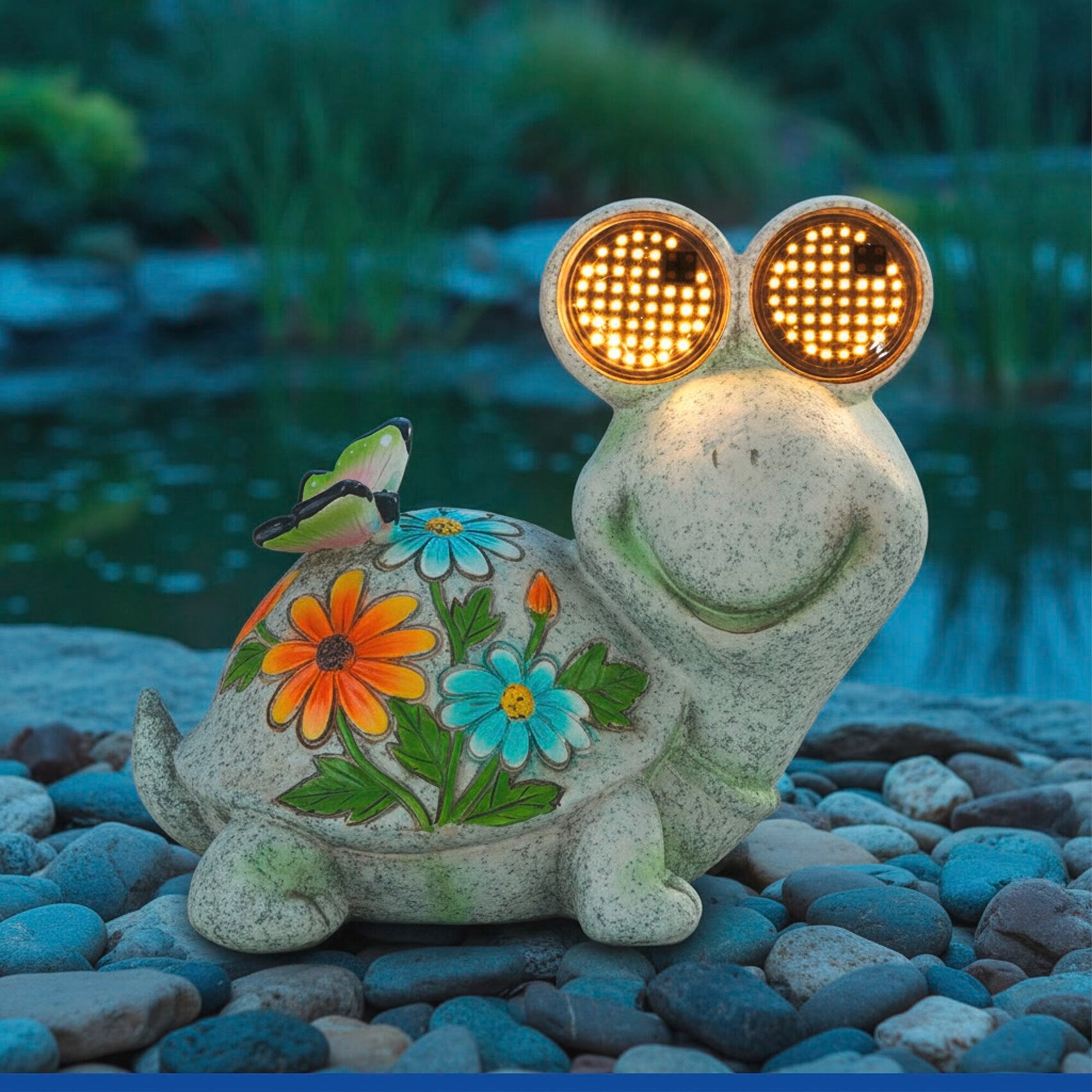 Maximex LED Dekofigur »Modell Blinky Eyes Schildkröte« Warmweiß solarbetriebene Gartenfigur mit leuchtenden Augen, für Garten & Balkon