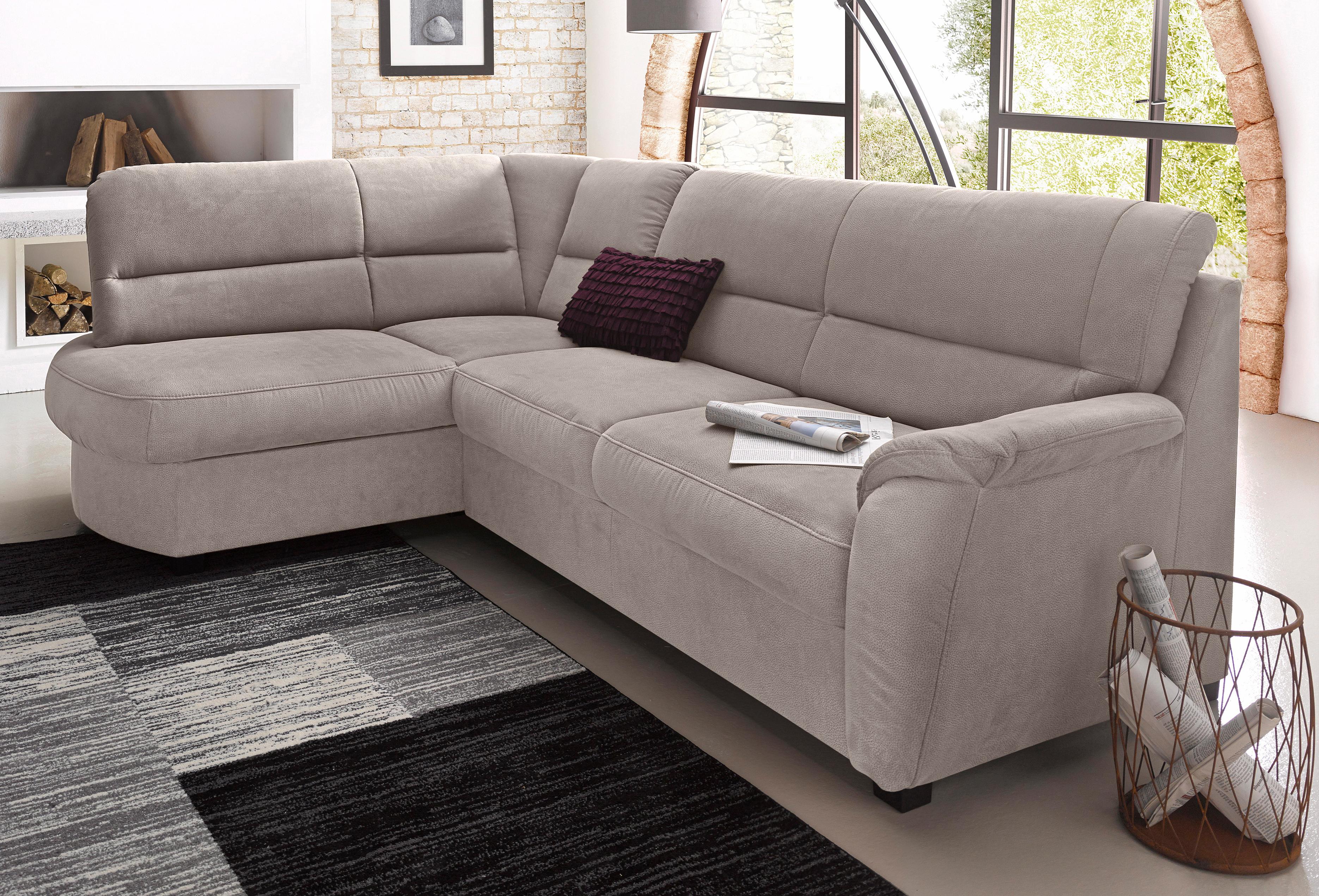 sit&more Ecksofa "Pandora, L-Form, B: 251 cm, Bettfunktion & Bettkasten wählbar" Frei im Raum stellbar, Federkernpolsterung, komfortable Sitzhöhe 45 cm