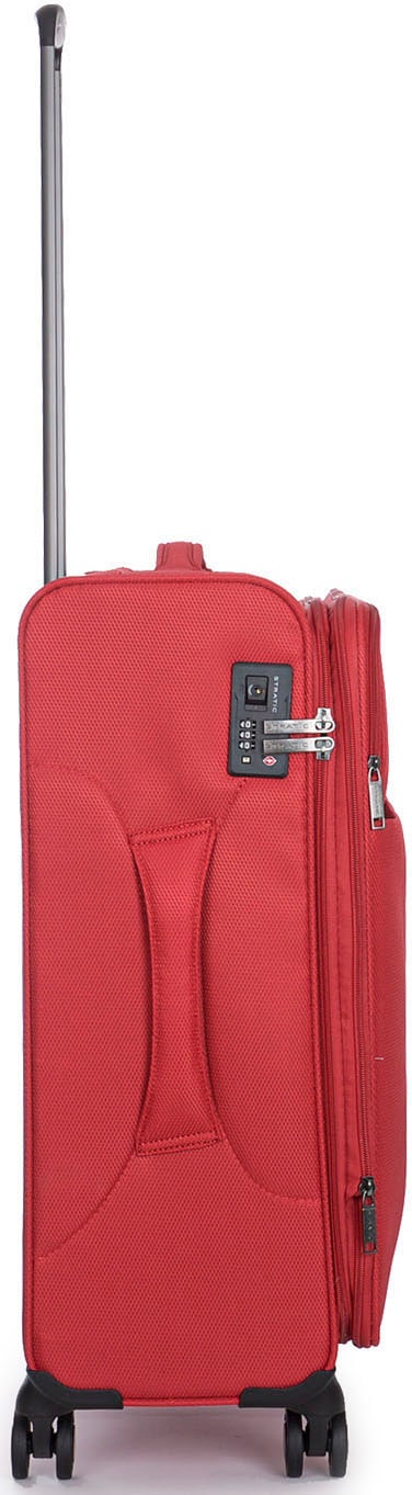 Stratic Weichgepäck-Trolley »Stratic Light + M, red«, 4 Rollen, Reisekoffer Reisegepäck Aufgabegepäck TSA-Zahlenschloss