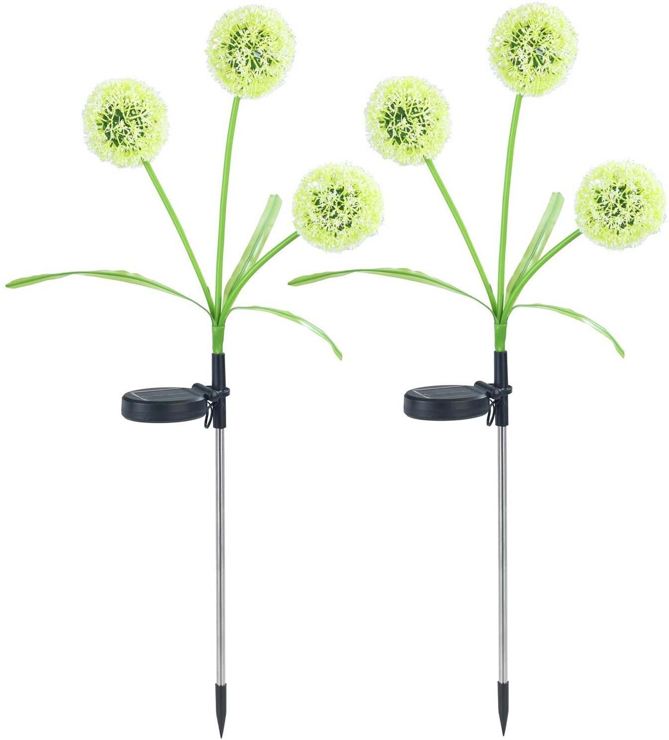 Maximex LED Gartenleuchte "Modell Pusteblume" 2 Stk. Farbwechsler LED Gartenstecker, solarbetriebene Gartenbeleuchtung, 2 Einstellungen