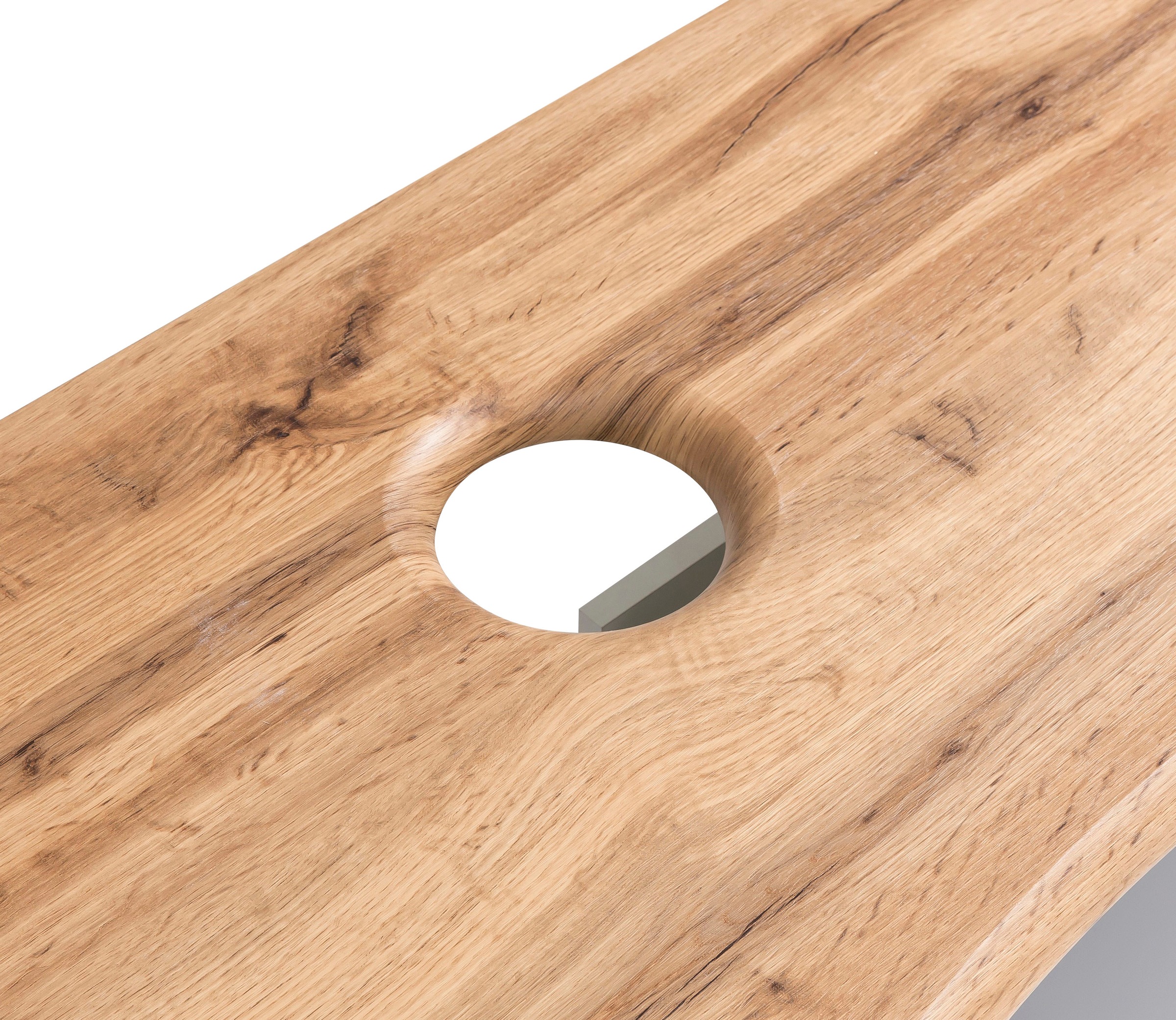 welltime Waschbeckenschrank »Stubach«, Bad, Abdeckplatte mit Baumkante, Breite 100 cm