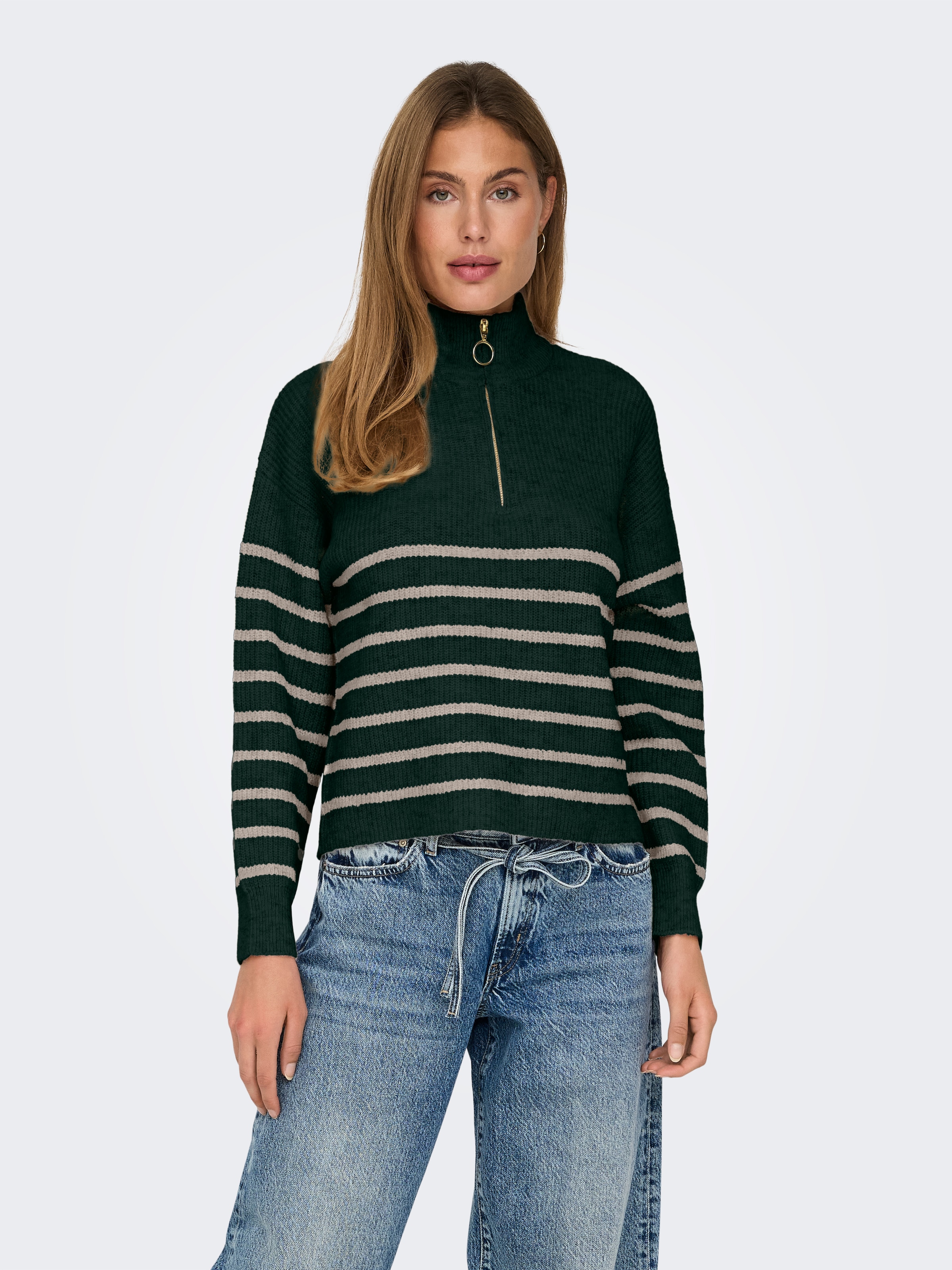 ONLY "ONLTOKYO L/S ZIP PULLOVER KNT NOOS"
