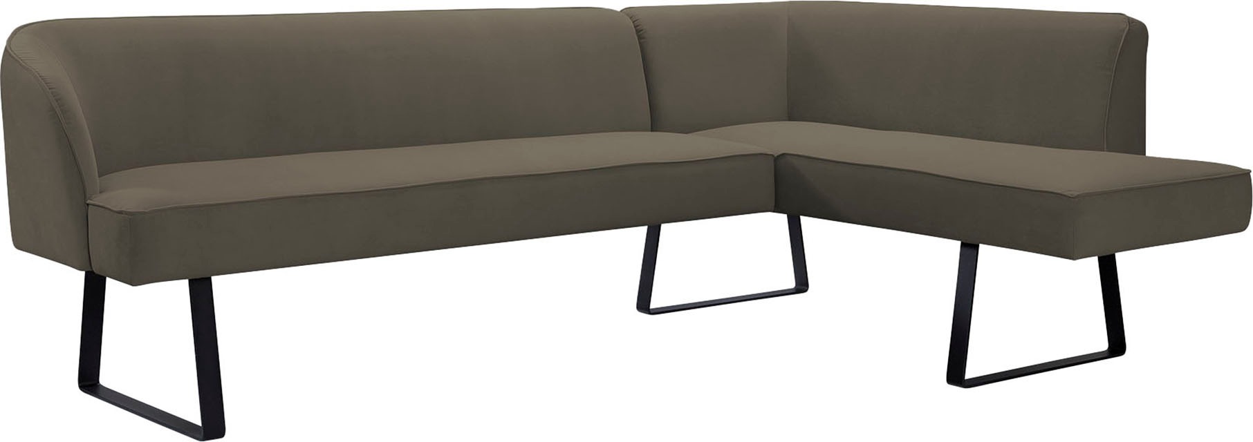 exxpo - sofa fashion Eckbank »Americano«, mit Keder und Metallfüßen, Bezug in verschiedenen Qualitäten