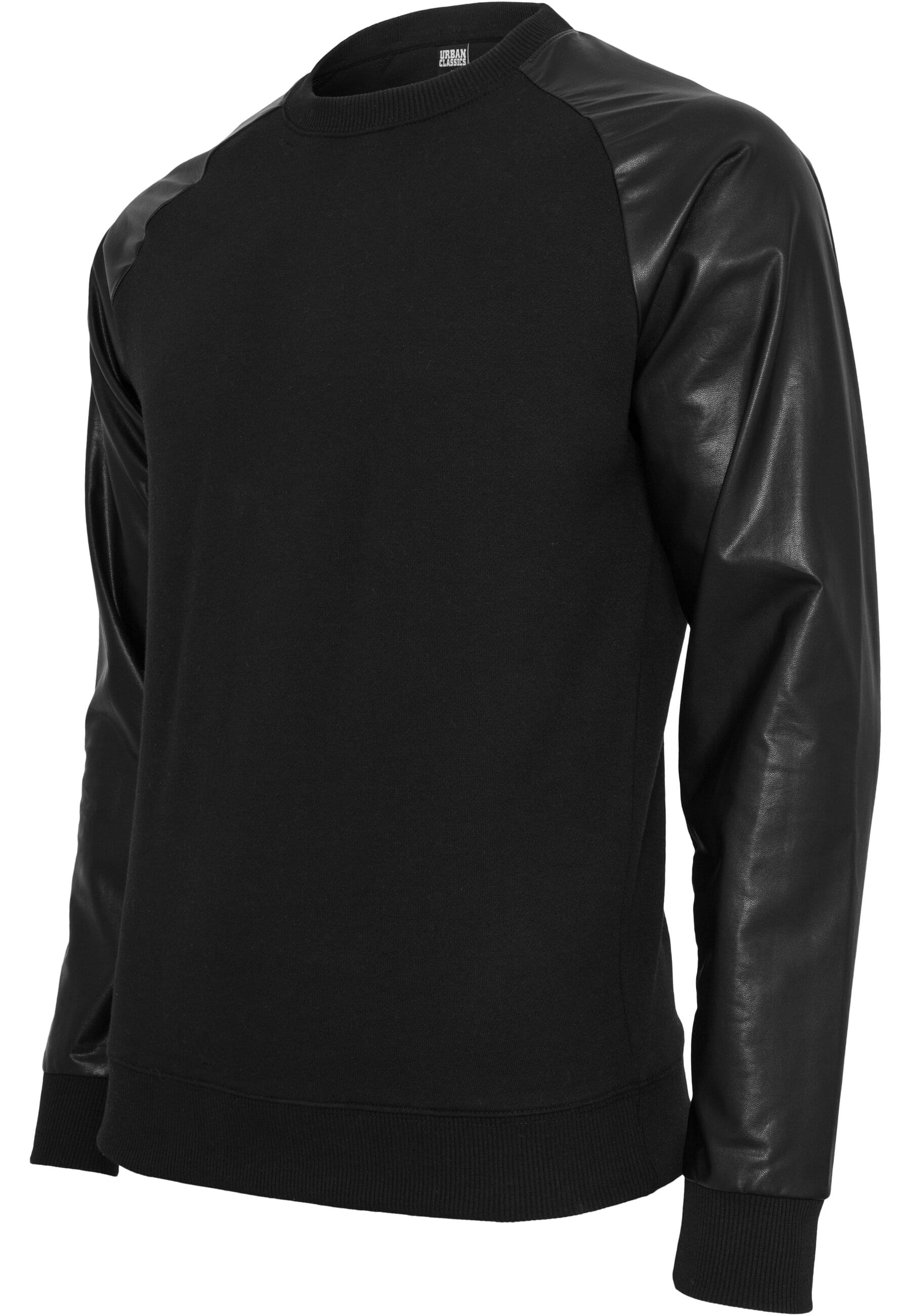 Thumbnail - URBAN CLASSICS Rundhalspullover "Urban Classics Herren Raglan Leather Imitation Crew" 1 Stk.