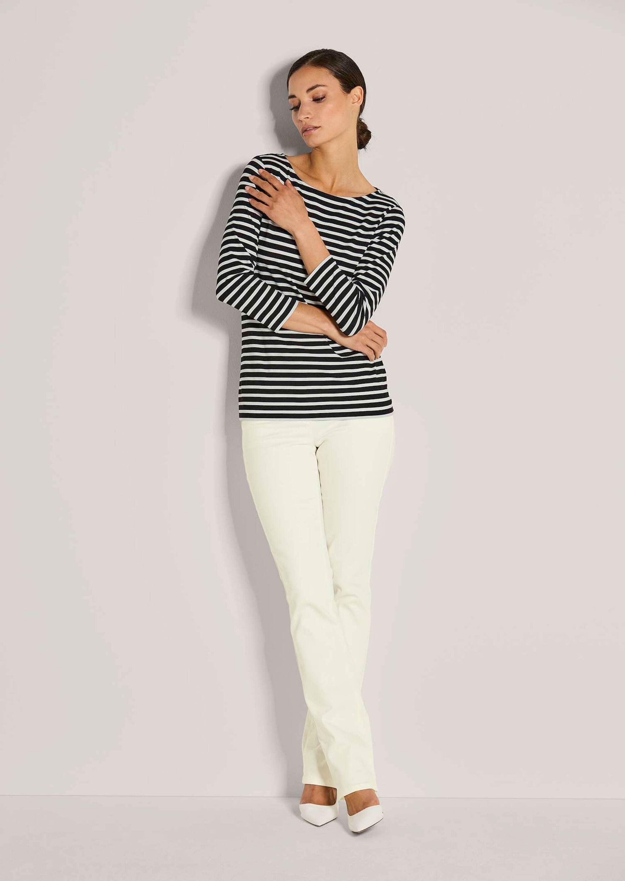 MADELEINE 3/4-Arm-Shirt "Shirt Ringelshirt mit U-Boot-Ausschnitt, Halbarm" günstig online kaufen