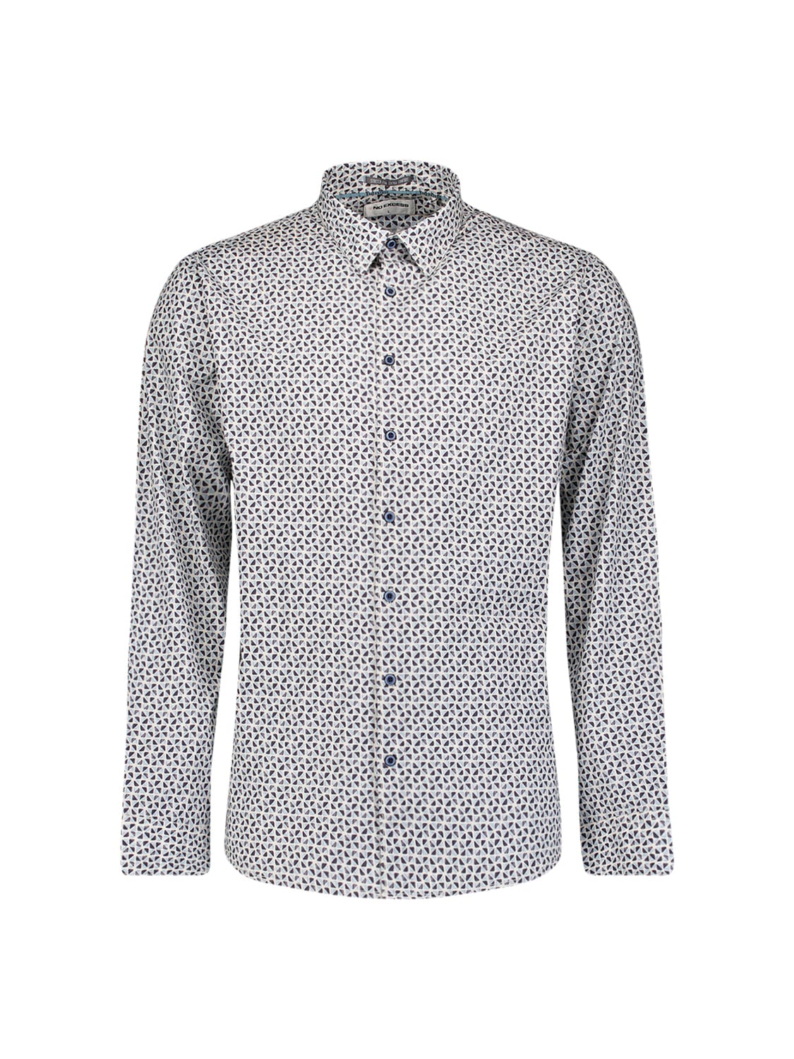NO EXCESS Langarmhemd »No Excess Stretchhemd mit Print Shirt Stretch Allover Printed«