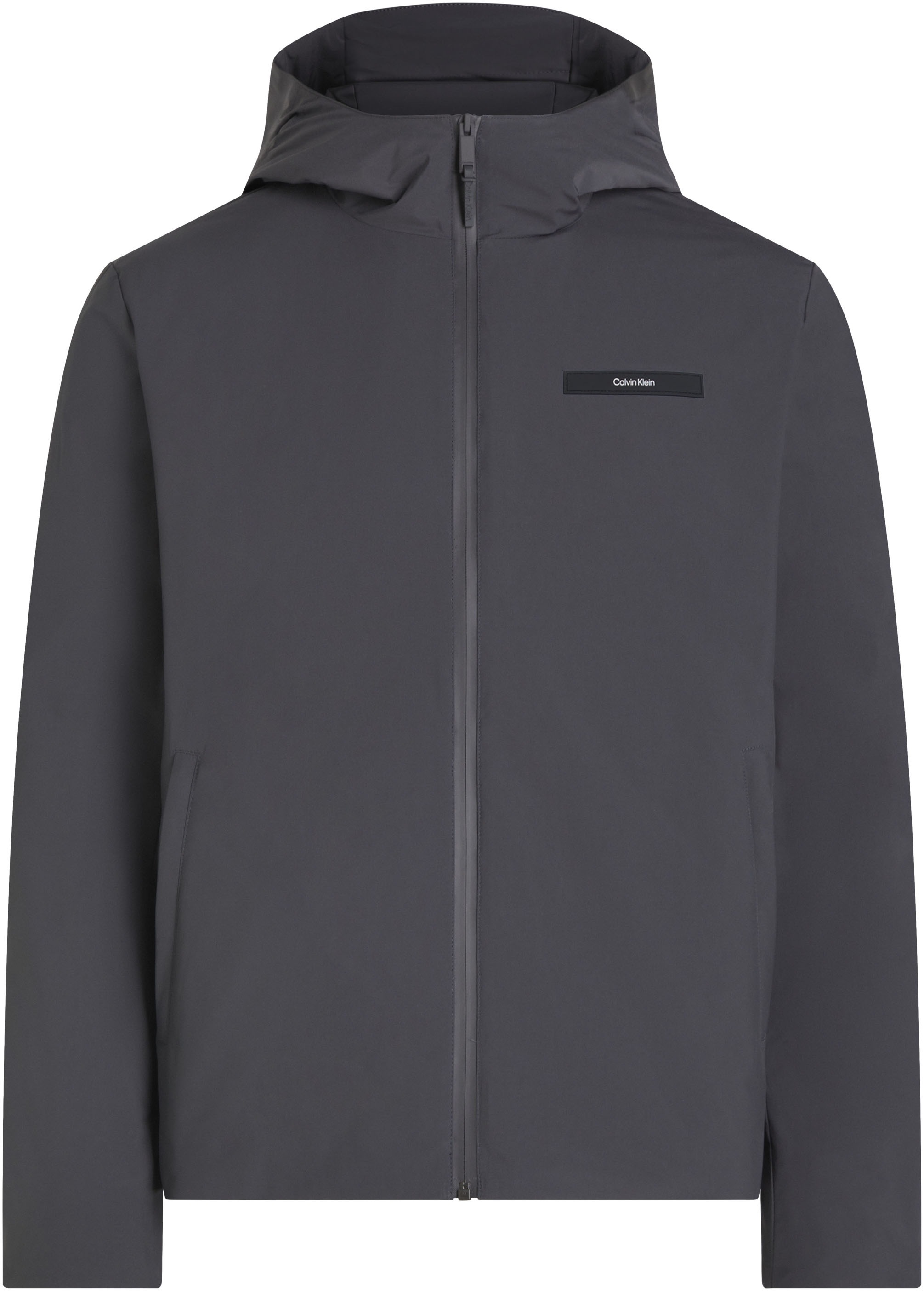 Calvin Klein Outdoorjacke »TECHNICAL NON-QUILT JACKET HOOD« mit Kapuze mit Logoprint