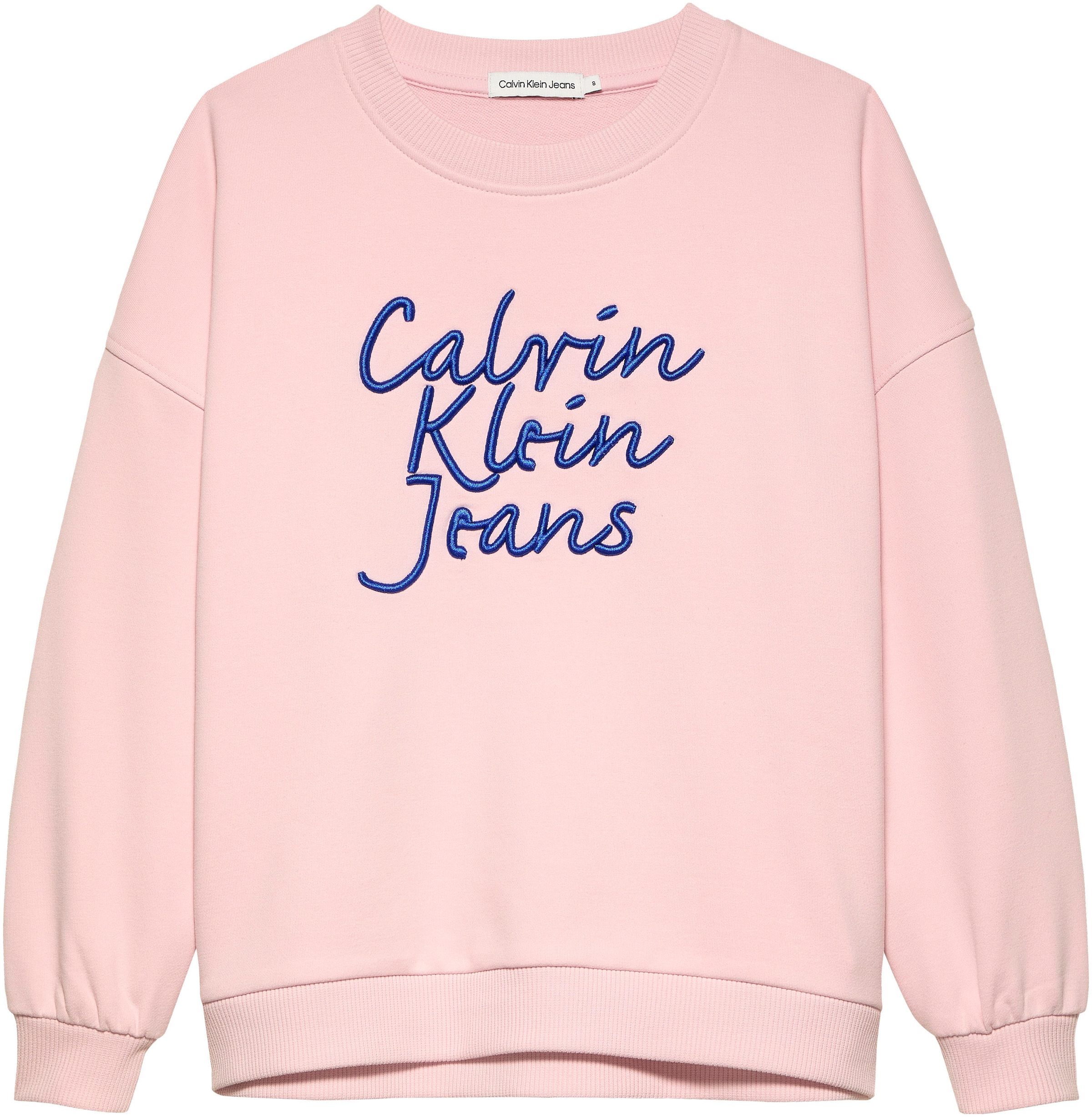 Calvin Klein Jeans Sweatshirt »HANDW LOGO EMBR CN SWEATSHIRT«, für Kinder bis 16 Jahre mit Logostickerei