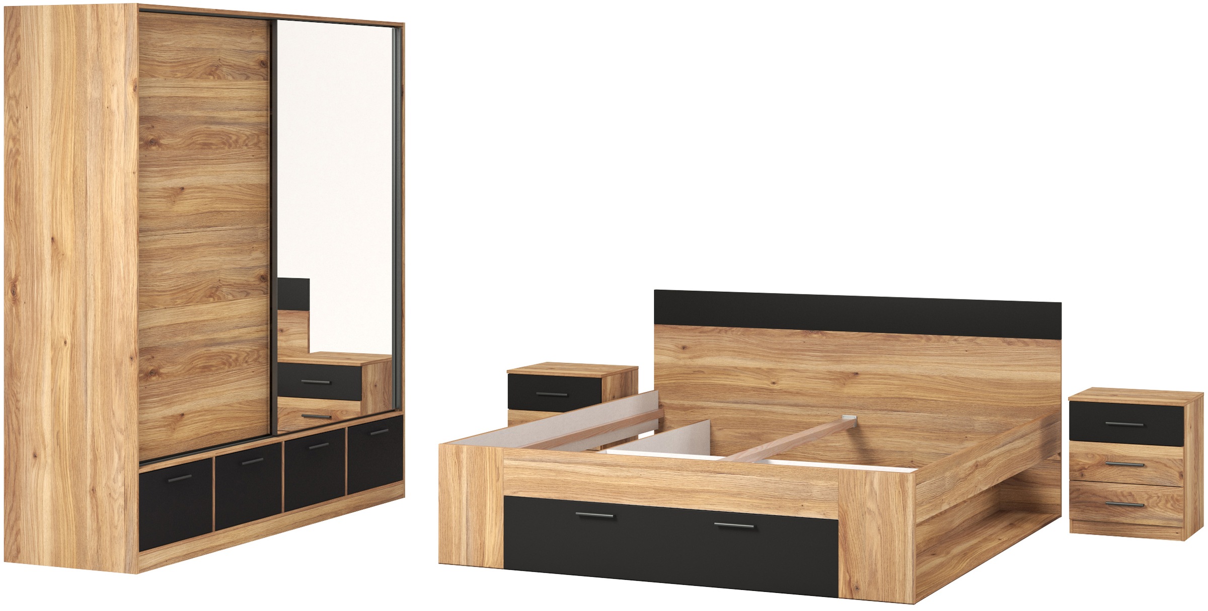 Home affaire Schlafzimmer-Set "Faweza,Set 4-St(Bett 180 cm, 2xNako, Schwebe günstig online kaufen