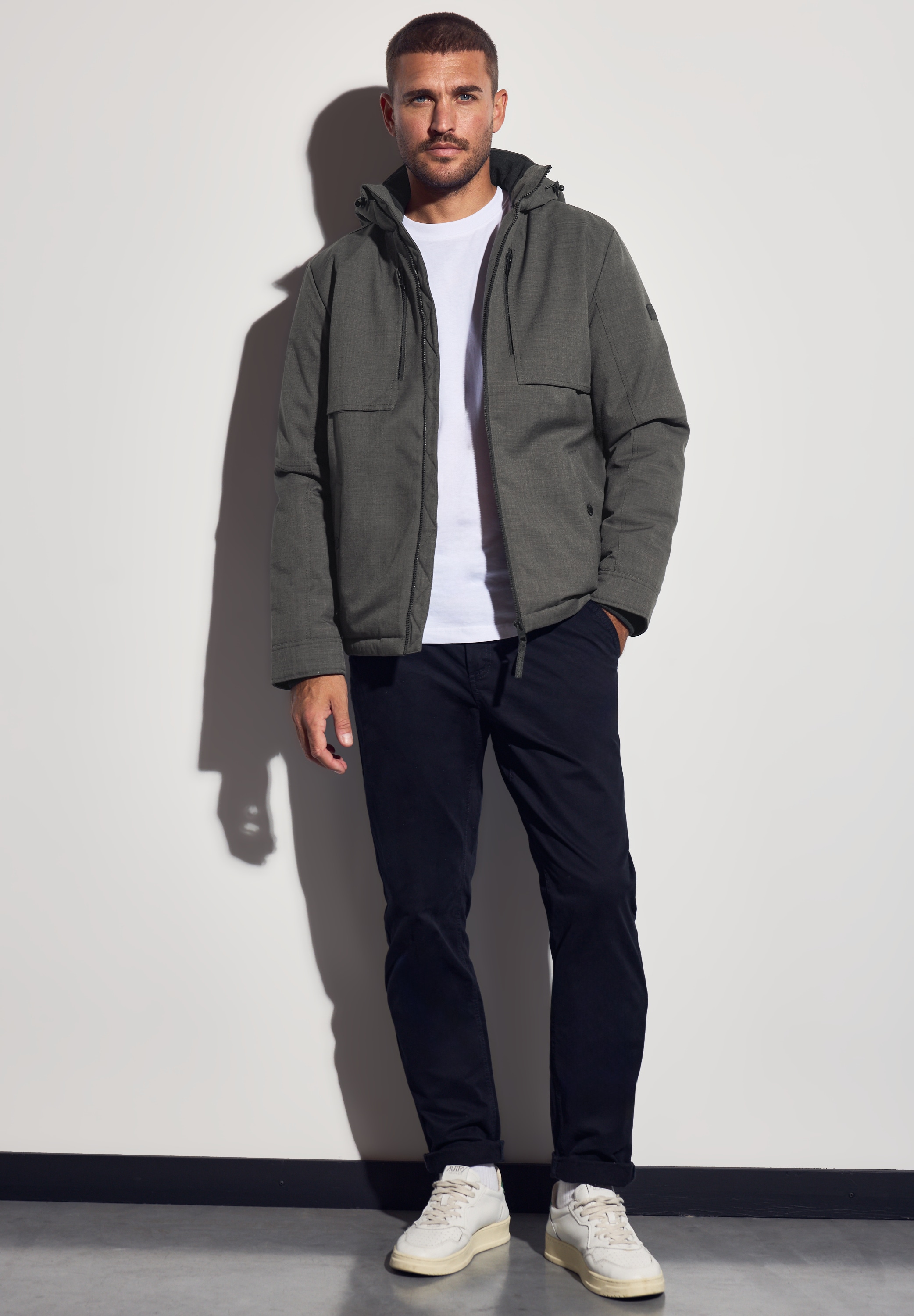 STREET ONE MEN Funktionsjacke, mit Kapuze, mit abnehmbarer Kapuze