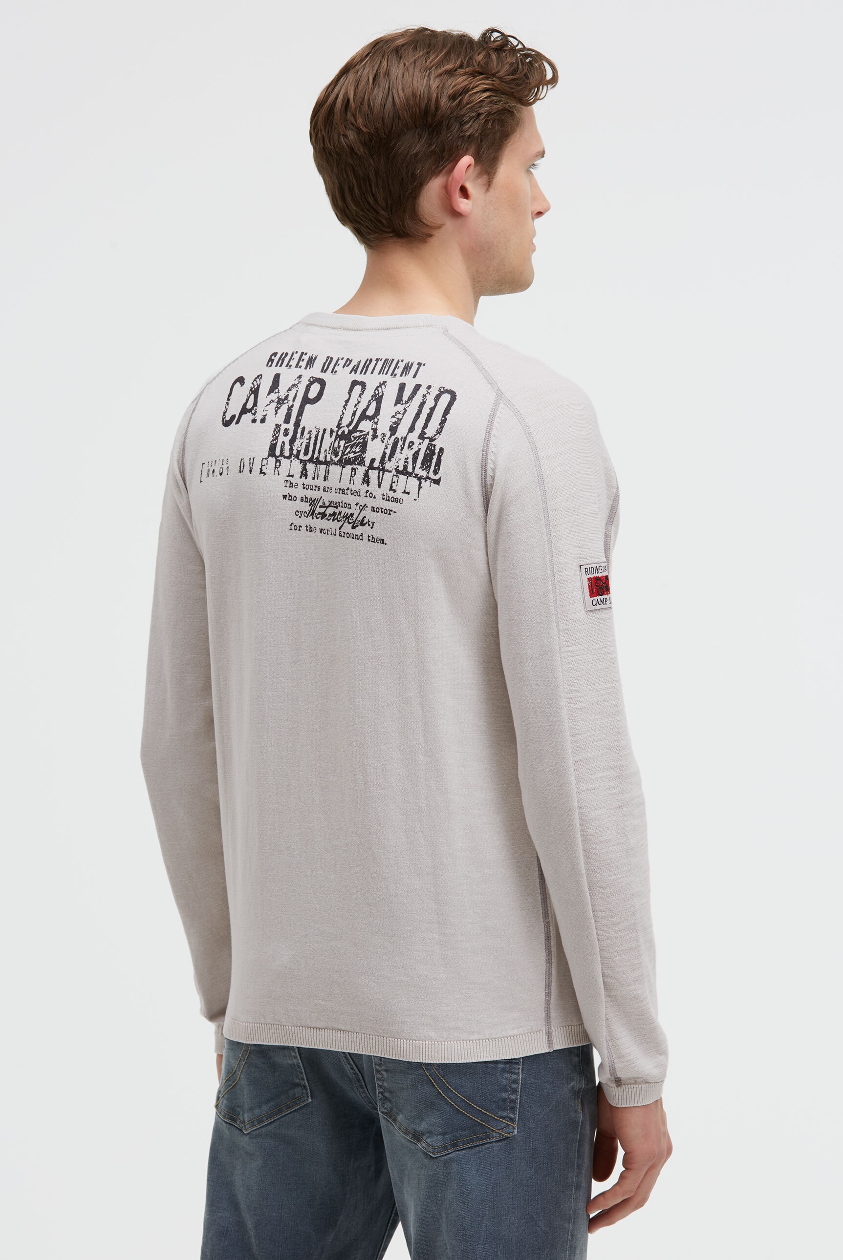 CAMP DAVID Rundhalspullover aus Baumwolle