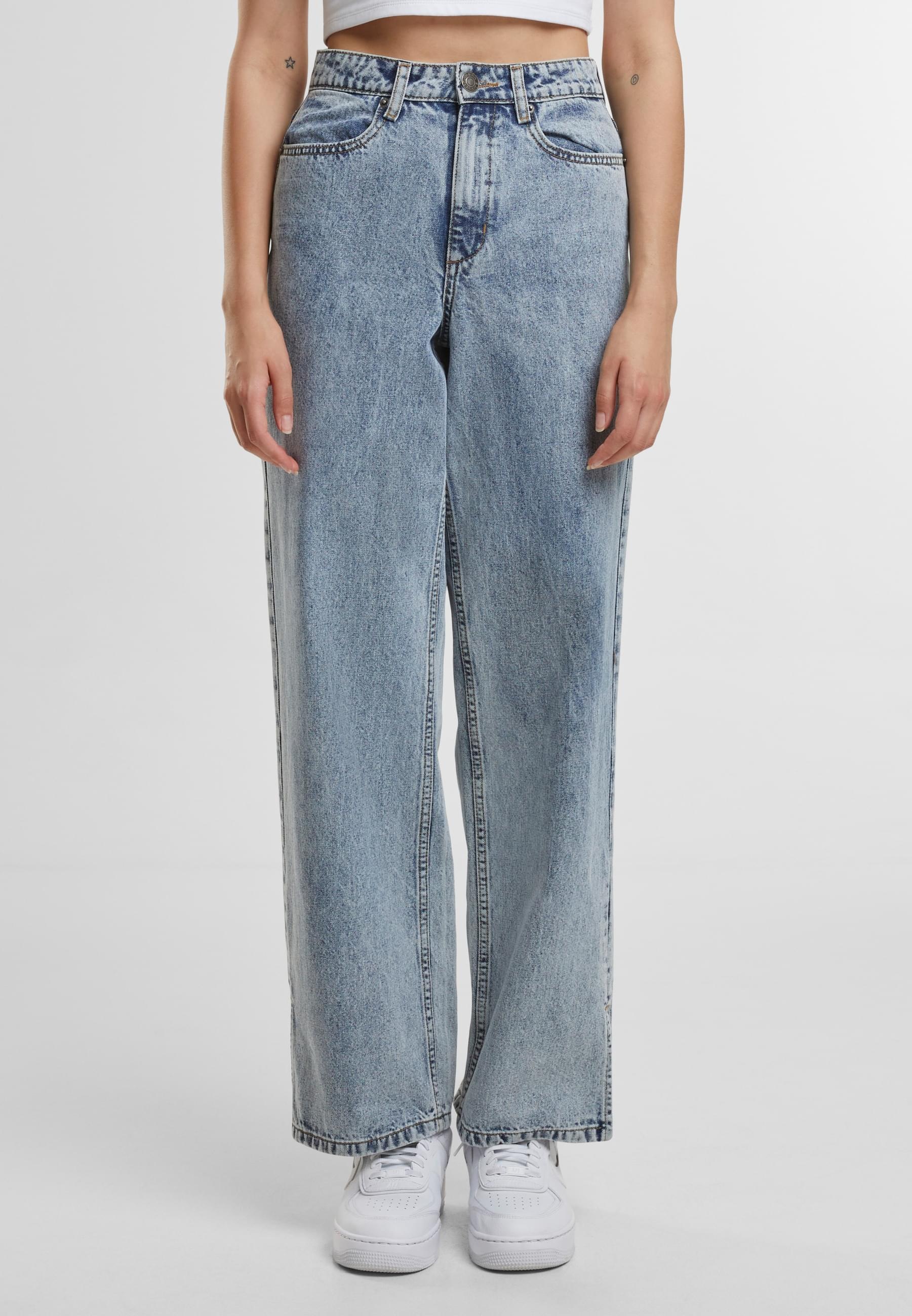 URBAN CLASSICS Bequeme Jeans »Urban Classics Damen Ladies Wide Leg Slit Denim«