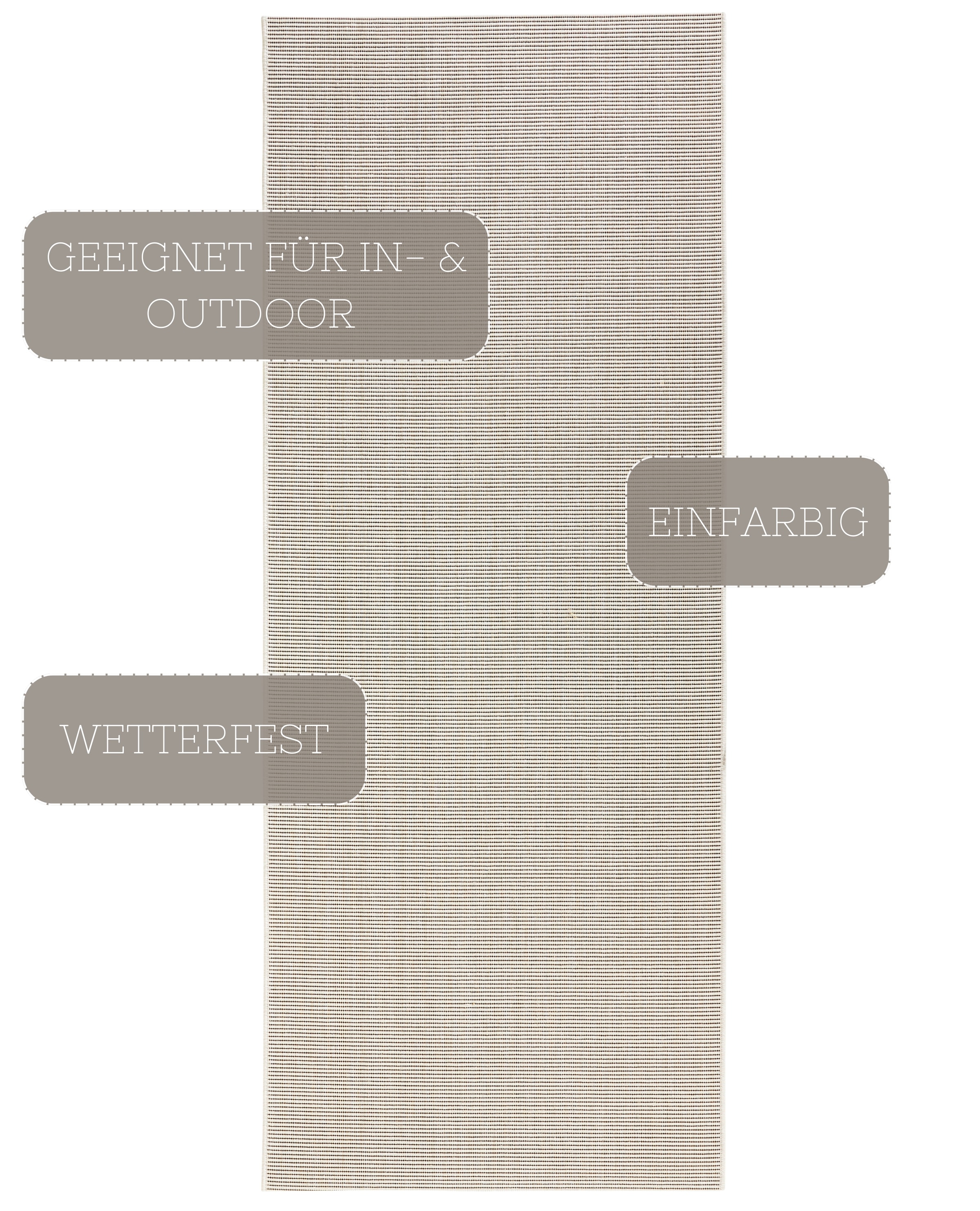NORTHRUGS Teppich »Match«, rechteckig, 8 mm Höhe, In-& Outdoor, Kurzflor, Läufer, Modern, Unifarben, Wohnzimmer, Balkon