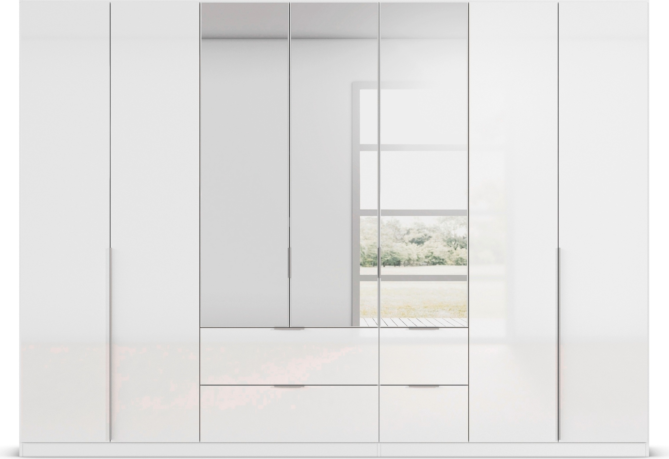 rauch Drehtürenschrank »Kleiderschrank Schrank Garderobe AGORDO mit Dekor- oder Hochglanzfront«, (in zwei Griff-Farben mit Dekor- oder Hochglanzfront), mit Außenschubkästen, in 6 Breiten und 2 Höhen MADE IN GERMANY