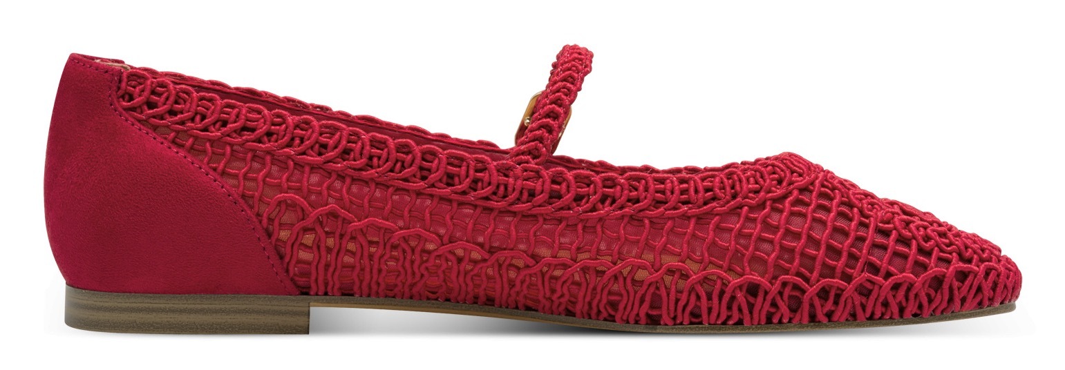 Thumbnail - Tamaris Riemchenballerina, Blockabsatz, Halbschuh, Frühlingsschuh in modischer Häkeloptik