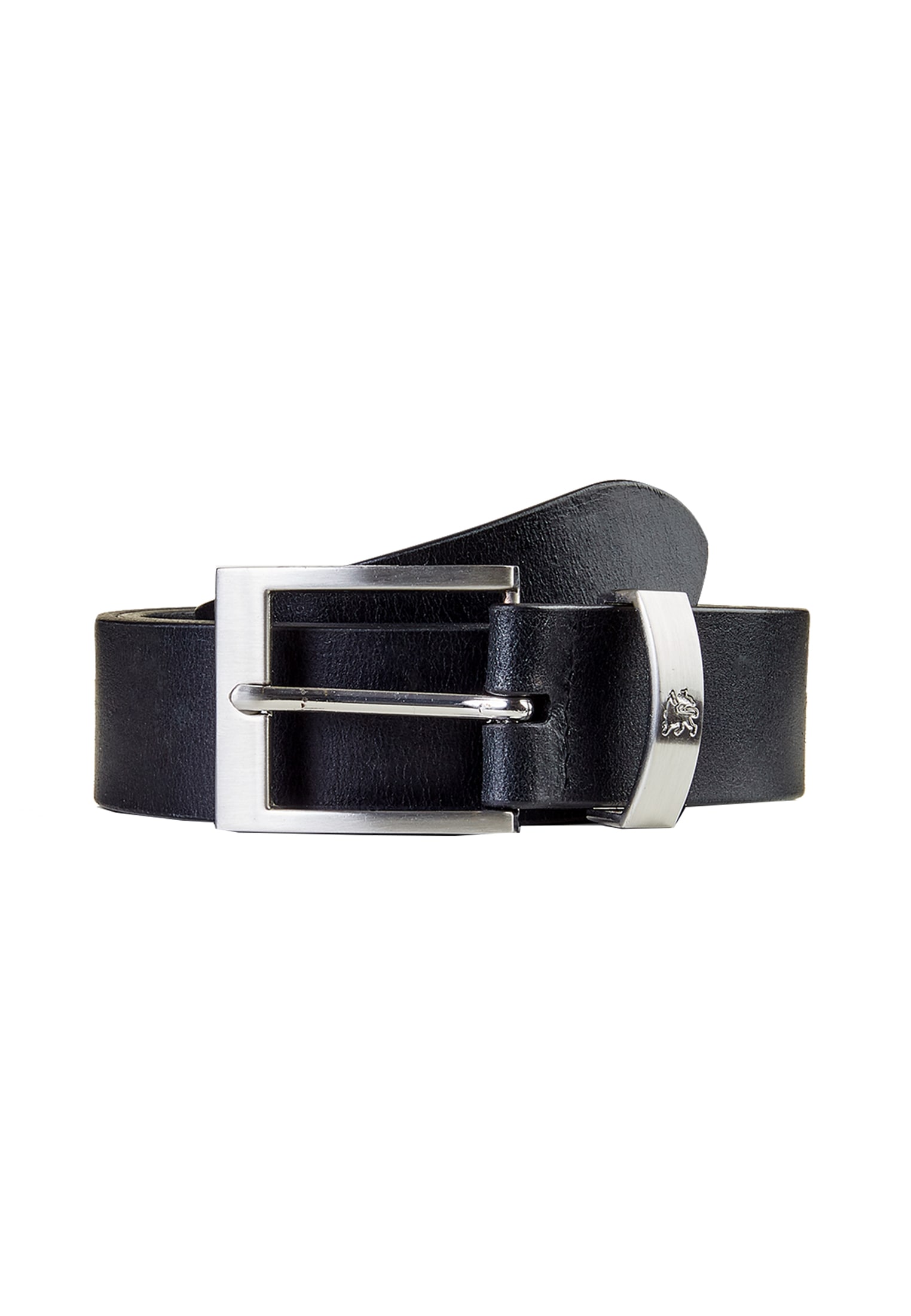 Ledergürtel LERROS "Gürtel mit Metallelementen", Herren, Gr. 105, schwarz, Leder, Gürtel Ledergürtel 3