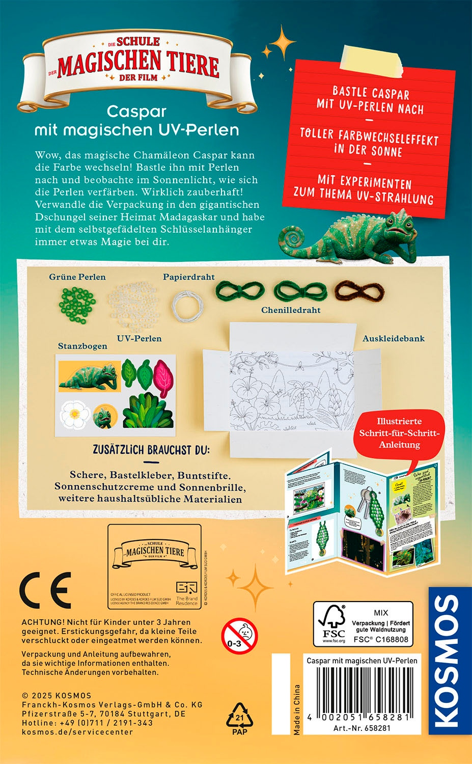 Kosmos Kreativset »Die Schule der magischen Tiere - Caspar mit magischen UV-Perlen«