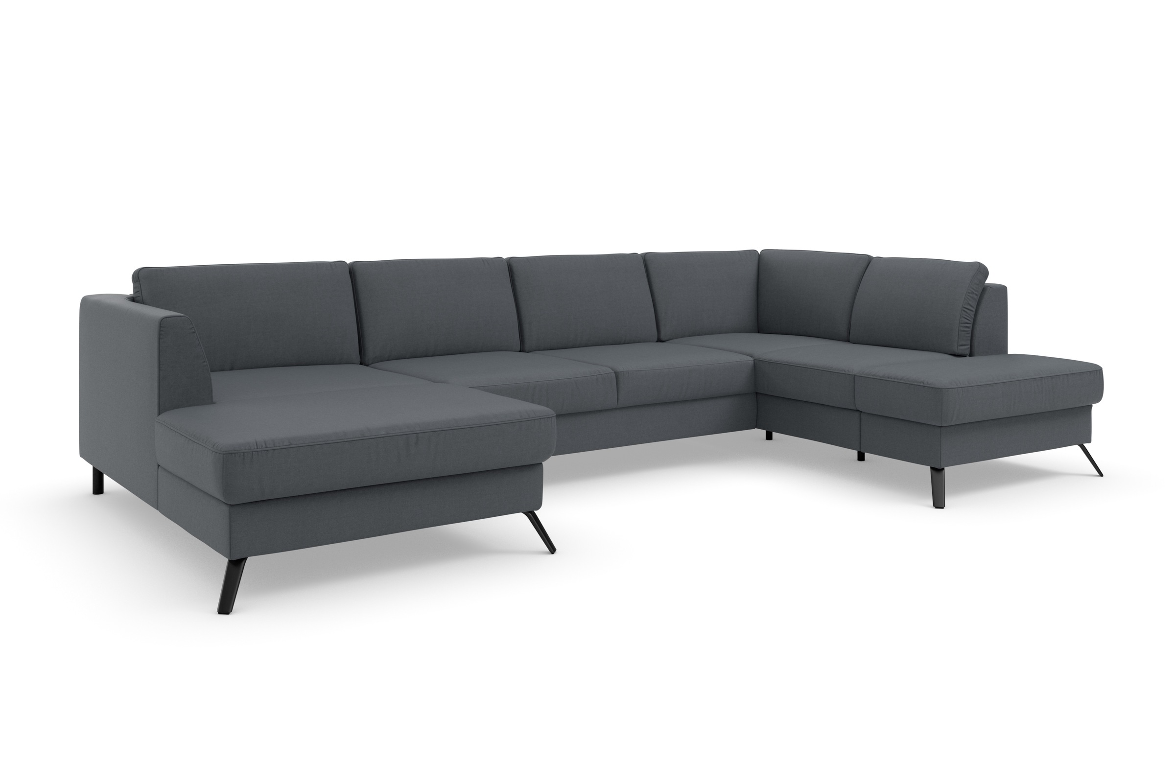 Wohnlandschaft SIT & MORE "Olsen U-Form", grau (dunkelgrau), B:335cm H:88cm T:201cm, 98% Polyester 2%Polyamid, Sofas, Wohnlandschaft, inklusive Sitztiefenverstellung, wahlweise mit Bettfunktion, 15cm hoch 8