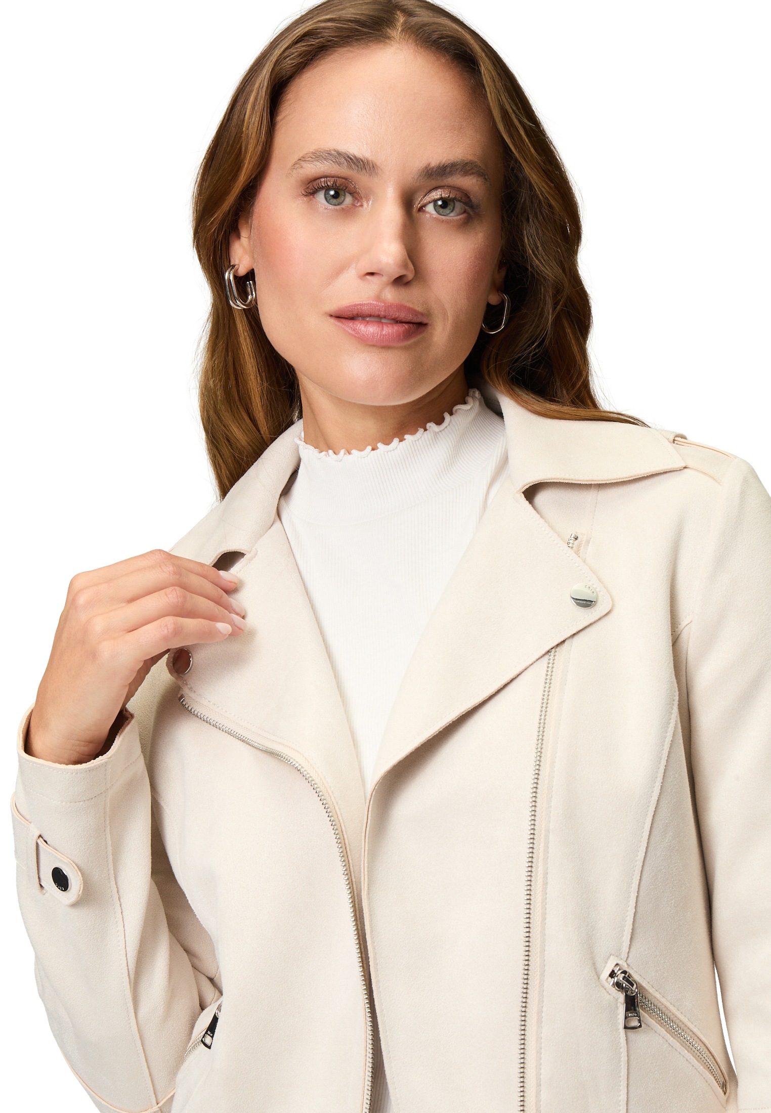 Zero Bikerjacke »zero Bikerjacke in Veloursleder-Optik«