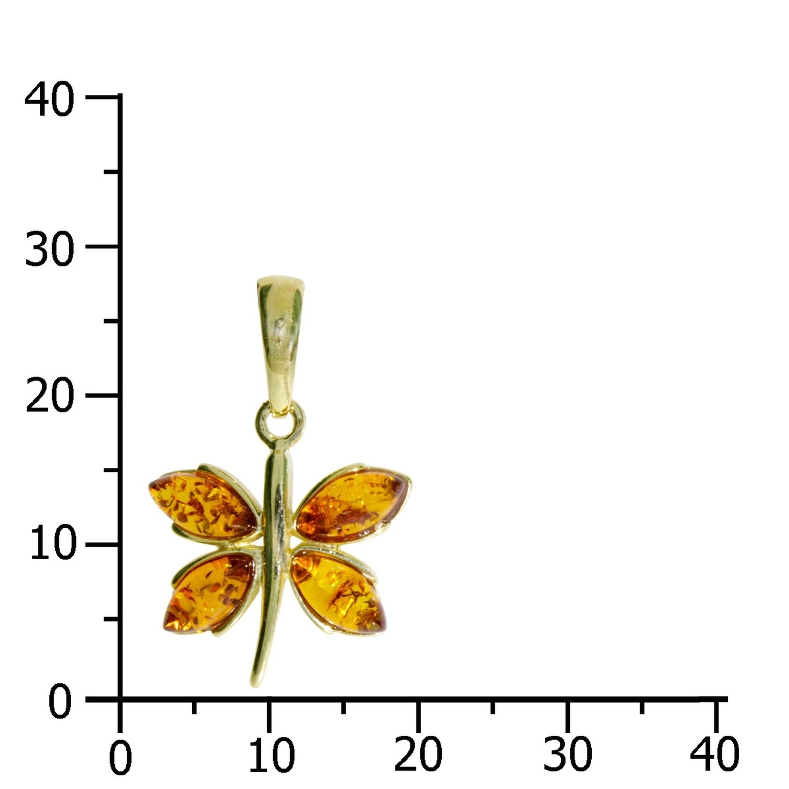 Ostsee-Schmuck Schmetterling Pendant Yellow Silver 925 2