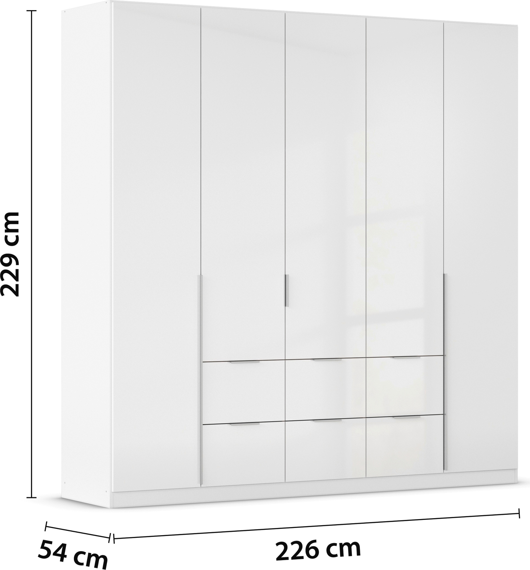 rauch Drehtürenschrank »Kleiderschrank Schrank Garderobe AGORDO mit Dekor- oder Hochglanzfront«, (in zwei Griff-Farben mit Dekor- oder Hochglanzfront), mit Außenschubkästen, in 6 Breiten und 2 Höhen MADE IN GERMANY