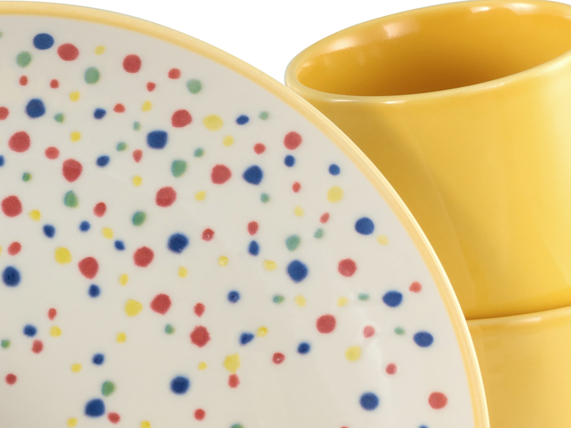 CreaTable Kombiservice »Joy, Kombi-Service 16-tlg.«, (Set, 16 tlg.), Unregelmäßige bunte Punkte, Gute Laune Geschirr, Frisch, Freundlich