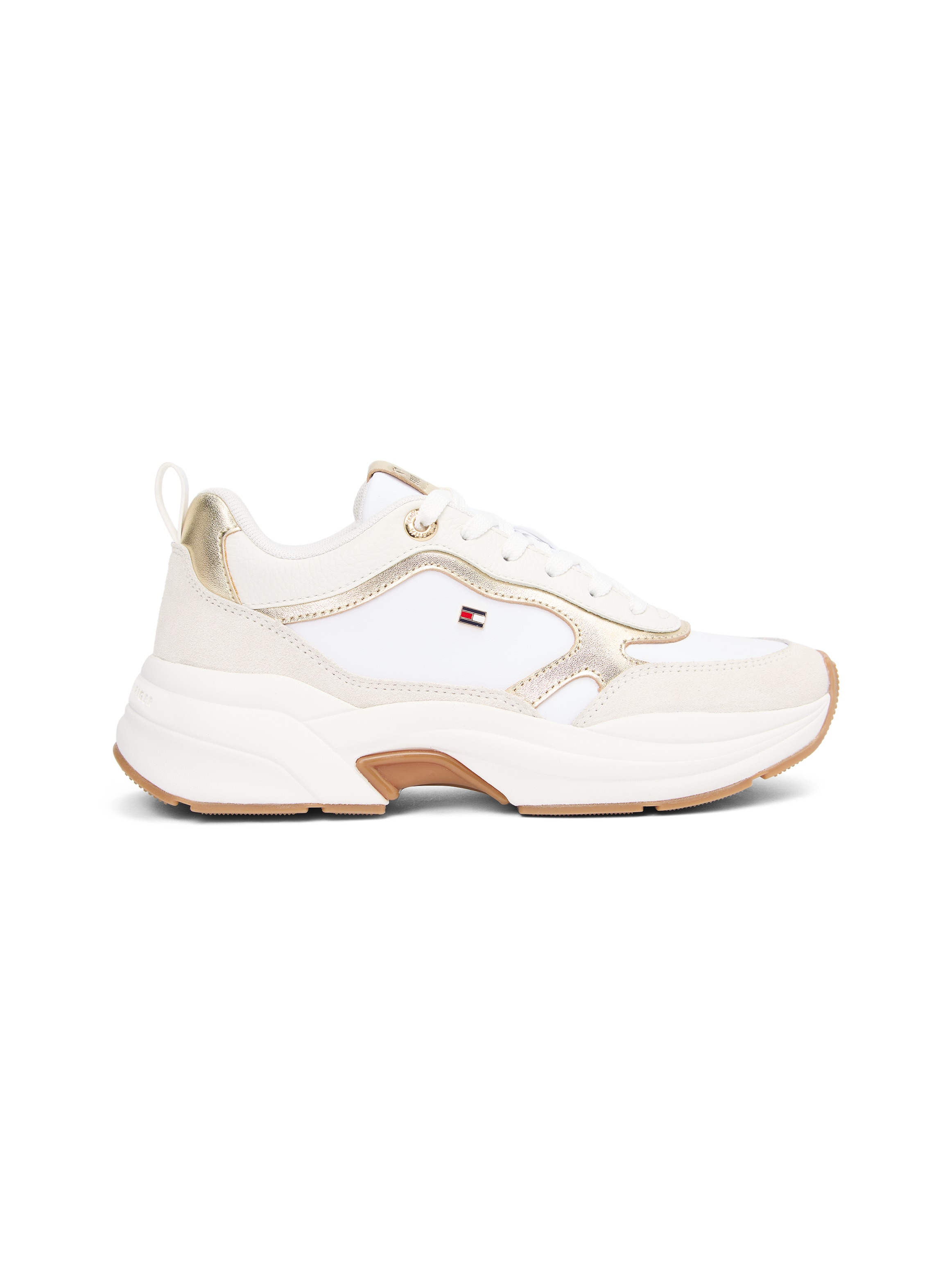 Tommy Hilfiger Keilsneaker »TH CHUNKY RUNNER  METALLIC«  , Plateau, Schürer, Halbschuh mit seitlicher Logoflagge