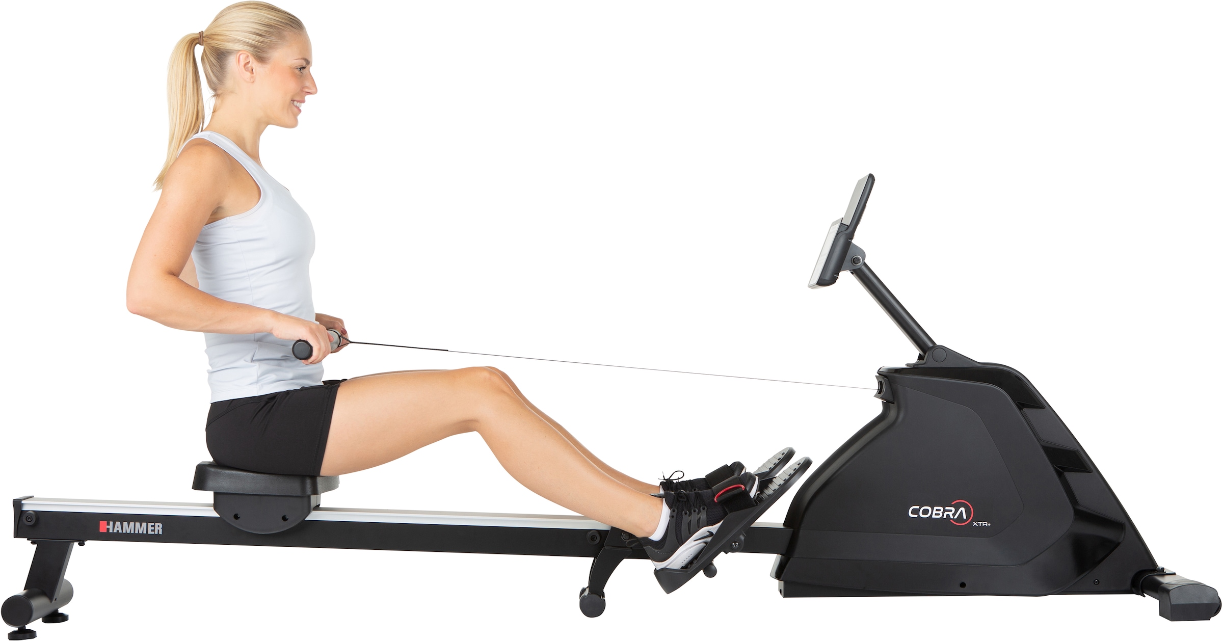 HAMMER Rudergerät "Hammer Rudergerät Cobra XTR Plus", B:55cm H:75cm L:232cm, schwarz, Rudergeräte, Rudermaschine, Magnetbremse, klappbar