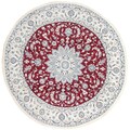 morgenland Wollteppich »Nain Medaillon Rosso scuro 250 x 250 cm«, rund, 1 mm Höhe, Unikat mit Zertifikat