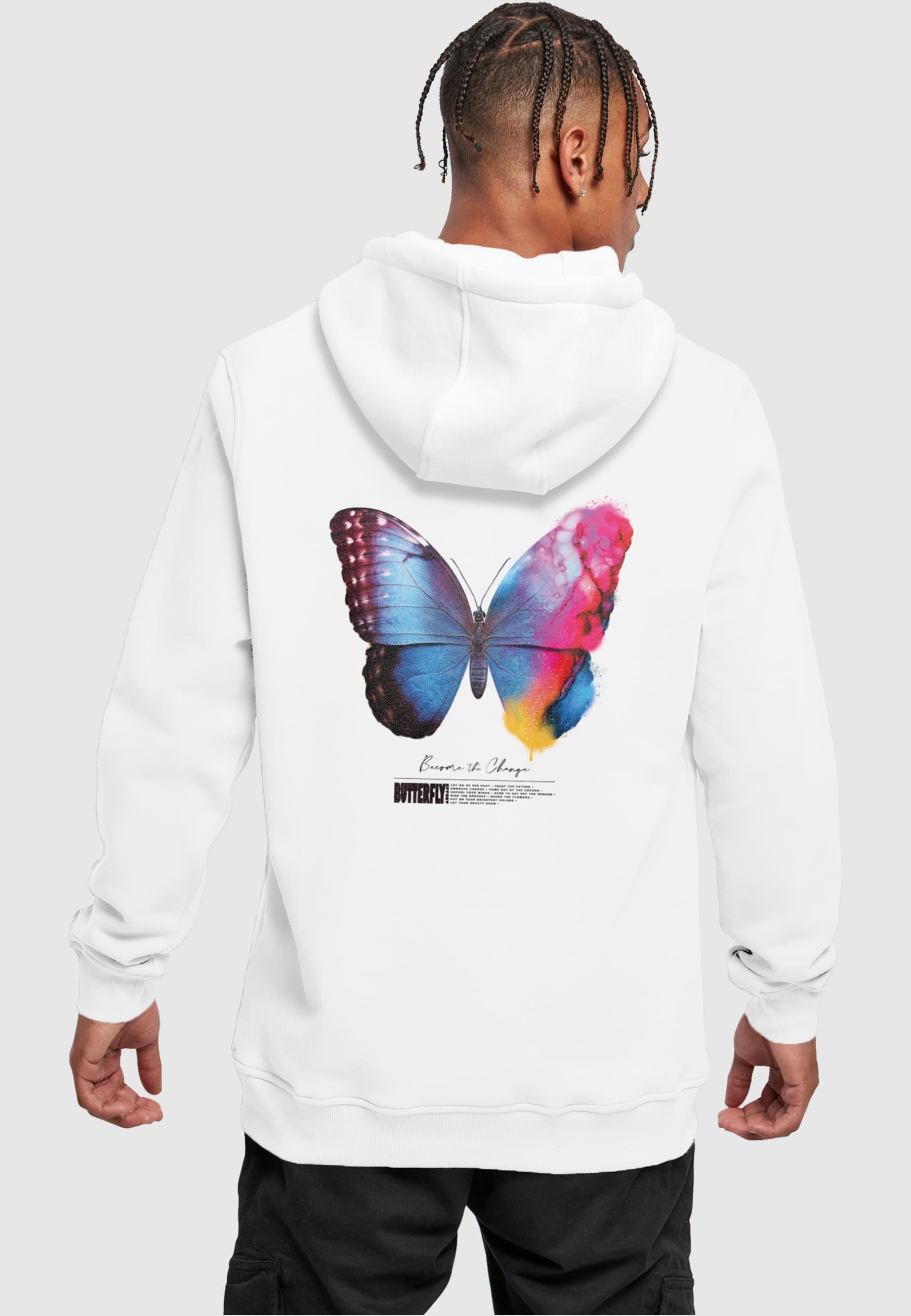 MisterTee Kapuzensweatshirt »MisterTee Herren Become the Change Butterfly 2.0 Hoody«, (1 tlg.)