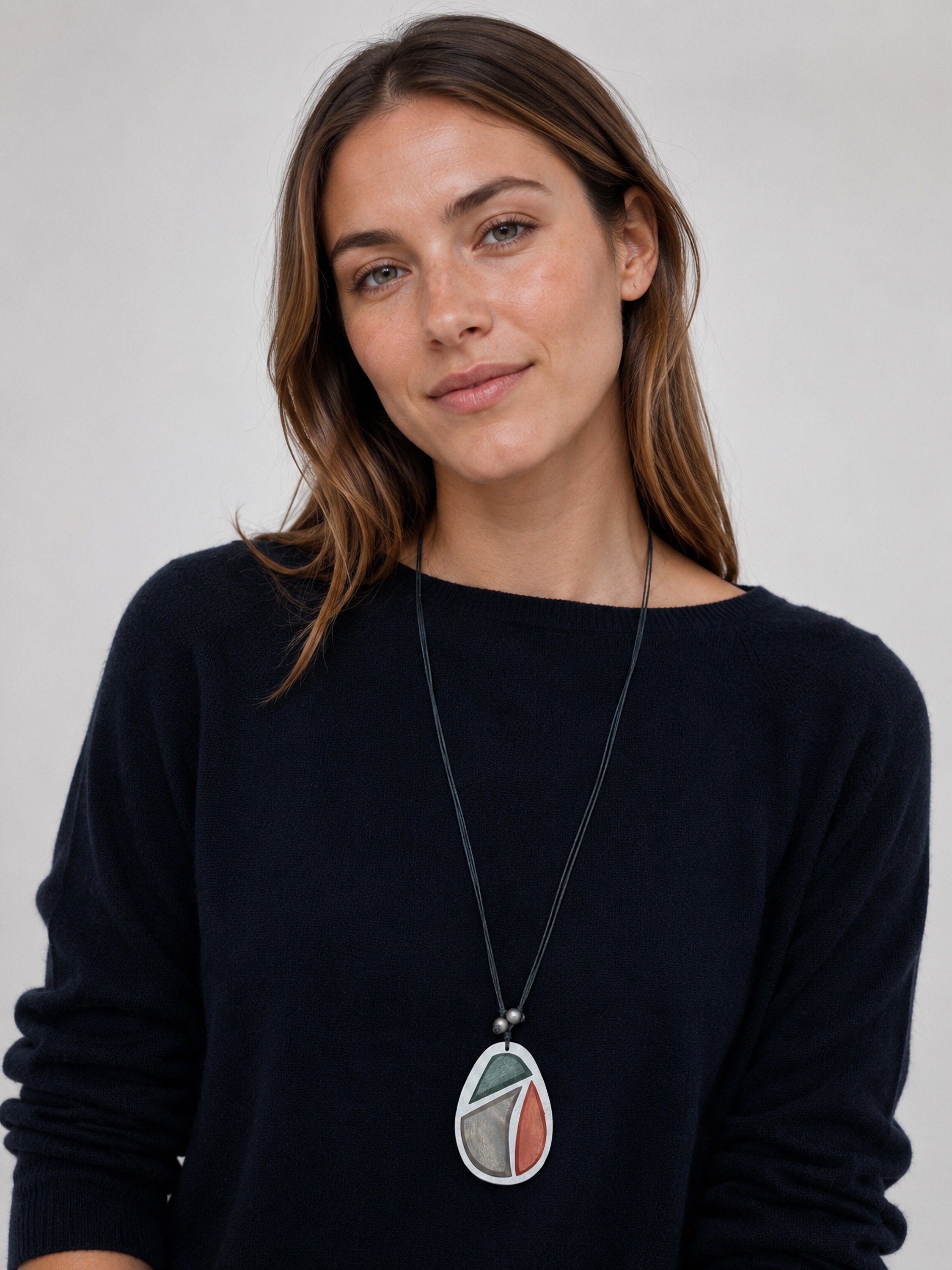 COLLEZIONE ALESSANDRO Lange Kette »Aria« in khaki-terrakotta-grau Mix