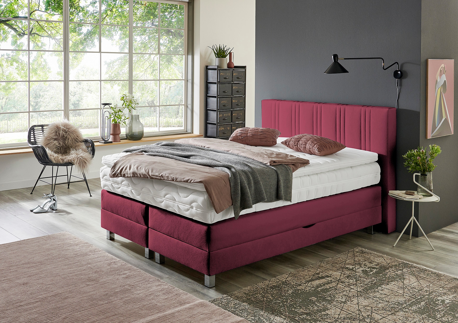 Westfalia Schlafkomfort Boxspringbett wahlweise mit Bettkasten und Topper günstig online kaufen