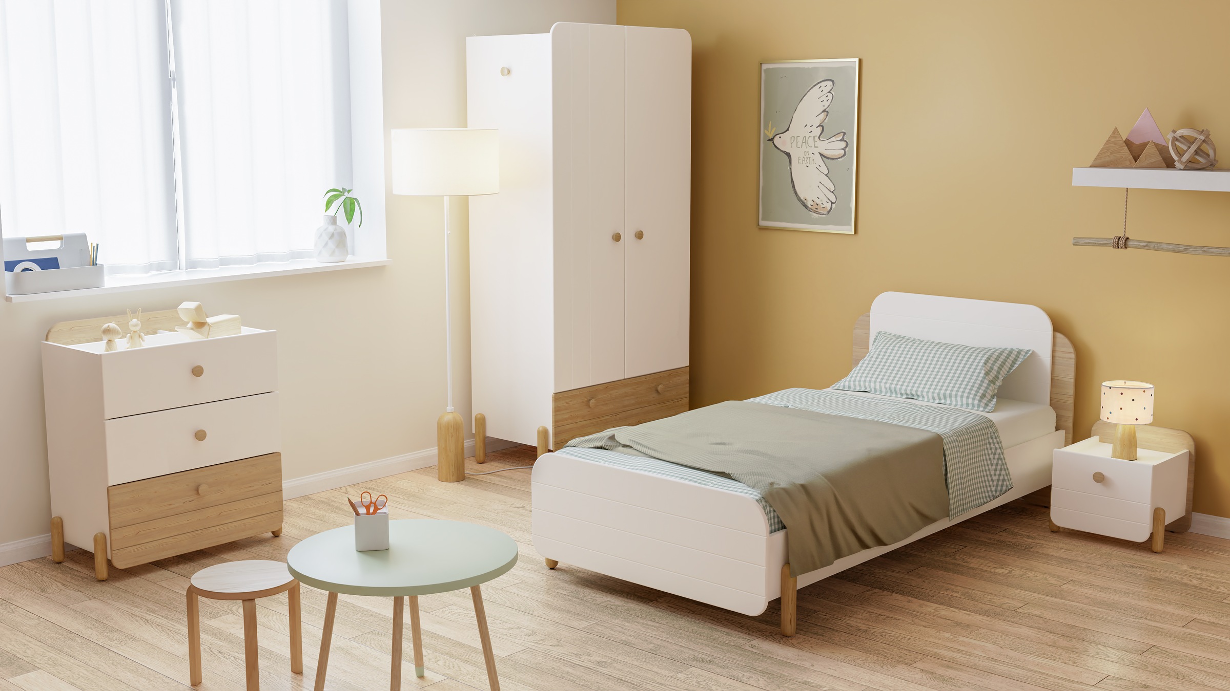 Demeyere GROUP Schubkasten »Edaj«, Kommode 3 Schubladen Eiche/Weiss
