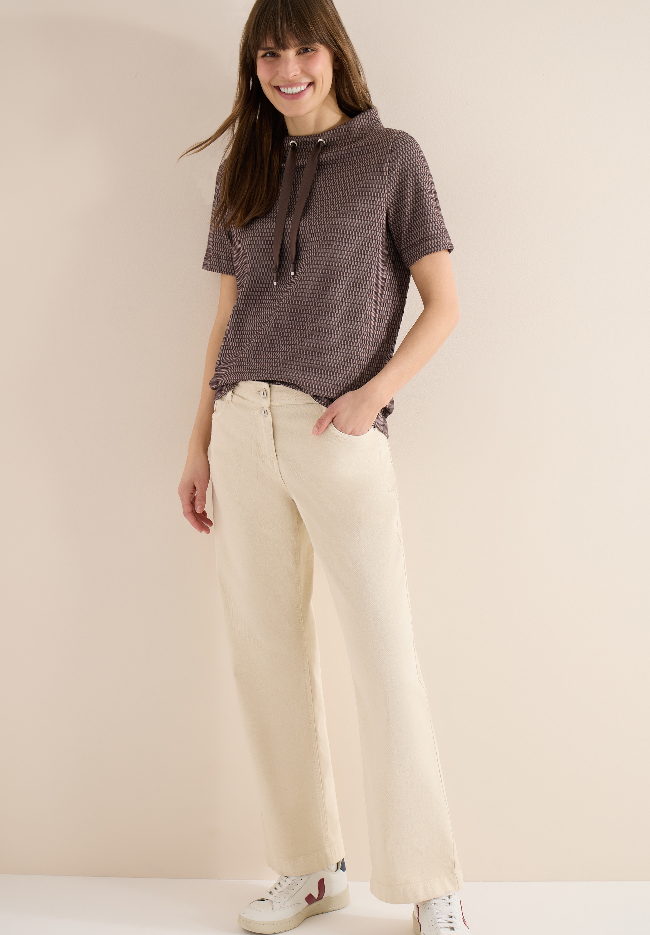 Cecil Kurzarmshirt in Two-Tone-Optik